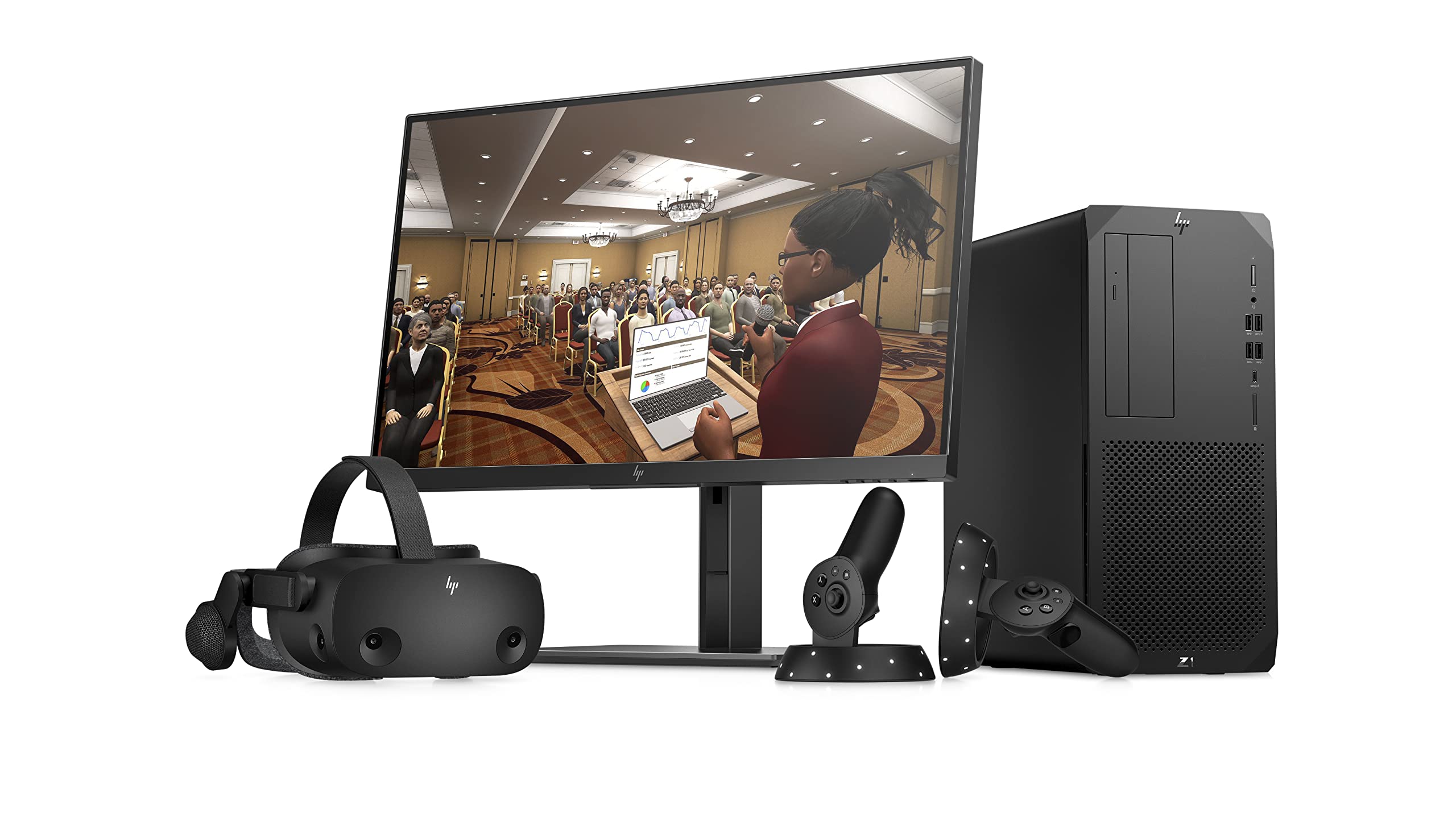 HP - Reverb G2 + 2 controller, occhiali per realtà virtuale SteamVR, WMR, risoluzione 4K, lenti regolabili Valve, 4 fotocamere, suono spaziale 3D, subpixel RGB, 90Hz, Bluetooth integrato, ultraleggeri