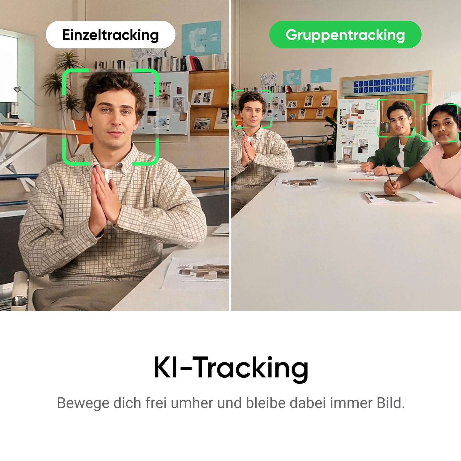 Insta360 Link 2 Standard Bundle 4K Webcam, 1/2" Sensor, KI-Tracking, HDR, Mikrofon mit KI-Geräuschunterdrückung, Gestenkontrolle