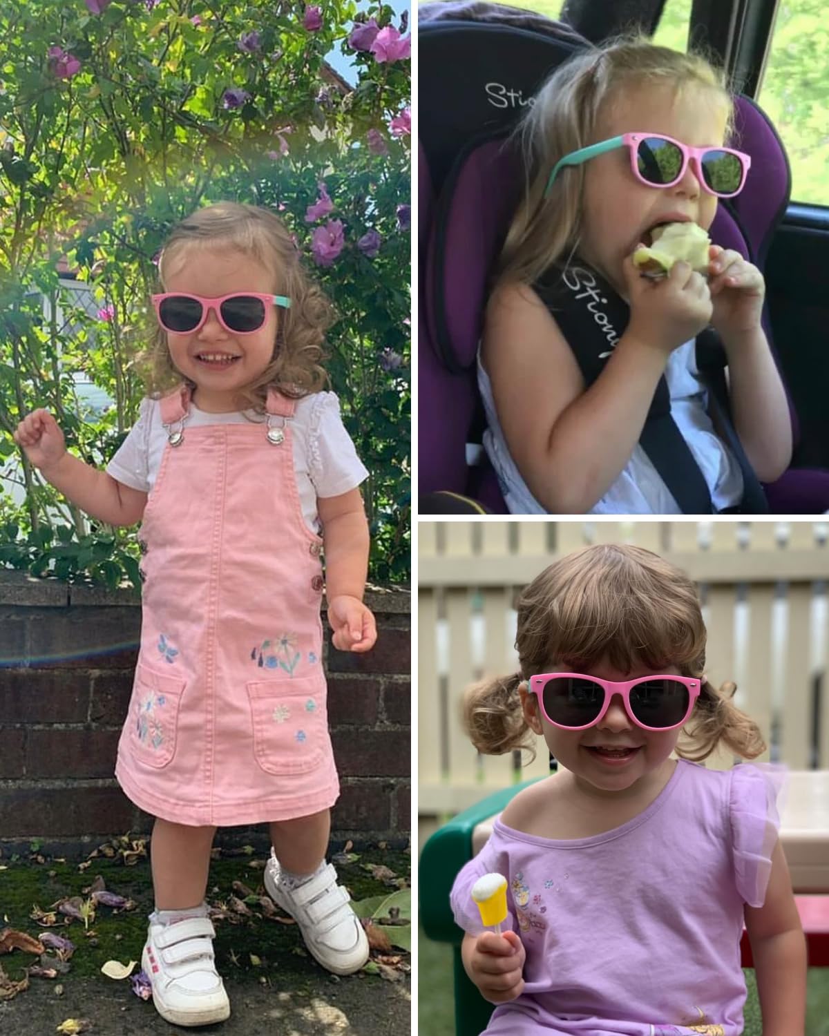 BEALER Gafas de sol polarizadas para niños y niñas, protección UV, goma flexible TPEE para niños de 3 a 9 años