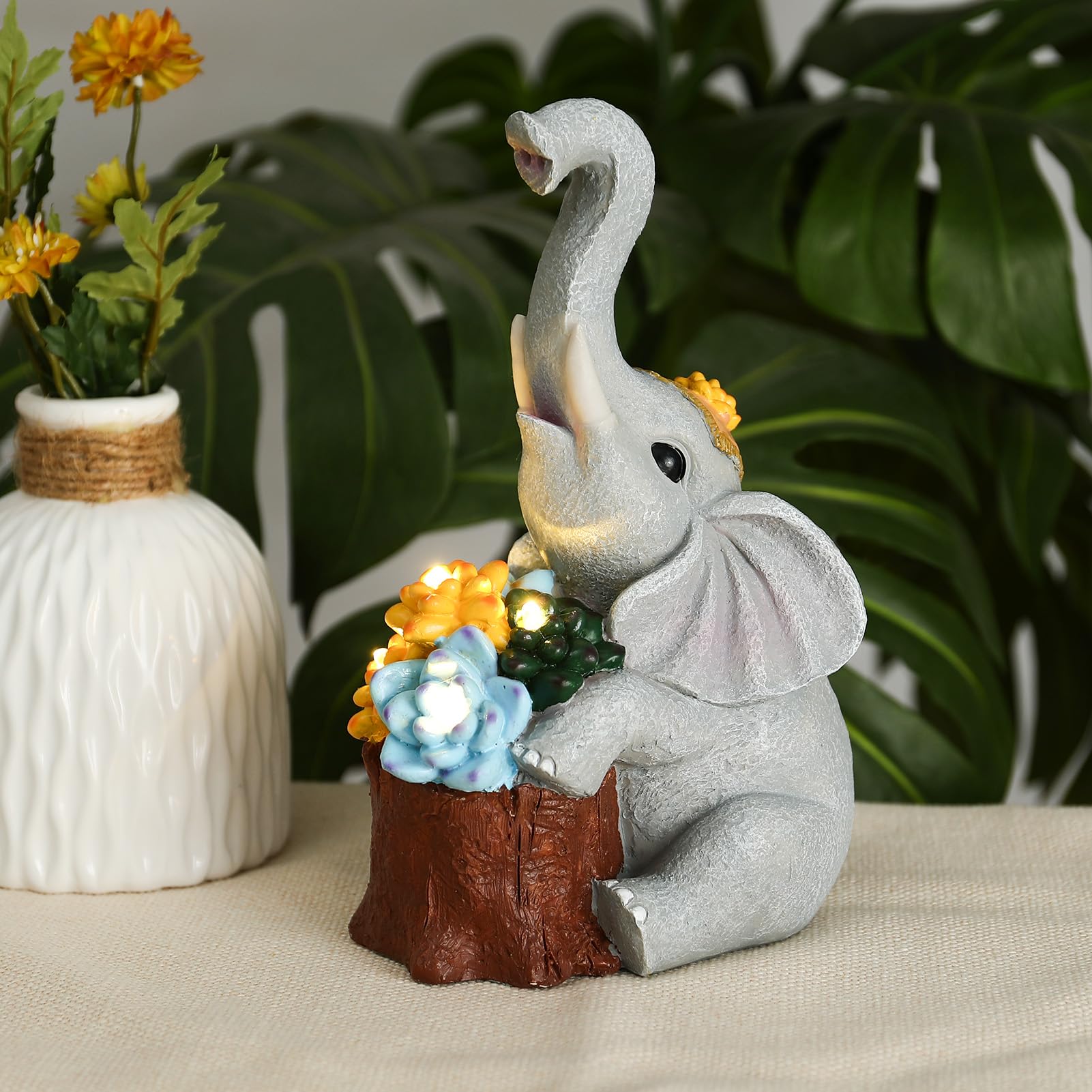 C&Y&G&X Solar-Garten-Elefanten – Verspielte Deko-Figuren Mit Laterne Für Draußen, Ideal Als Geschenk Für Mutter Oder Einweihung