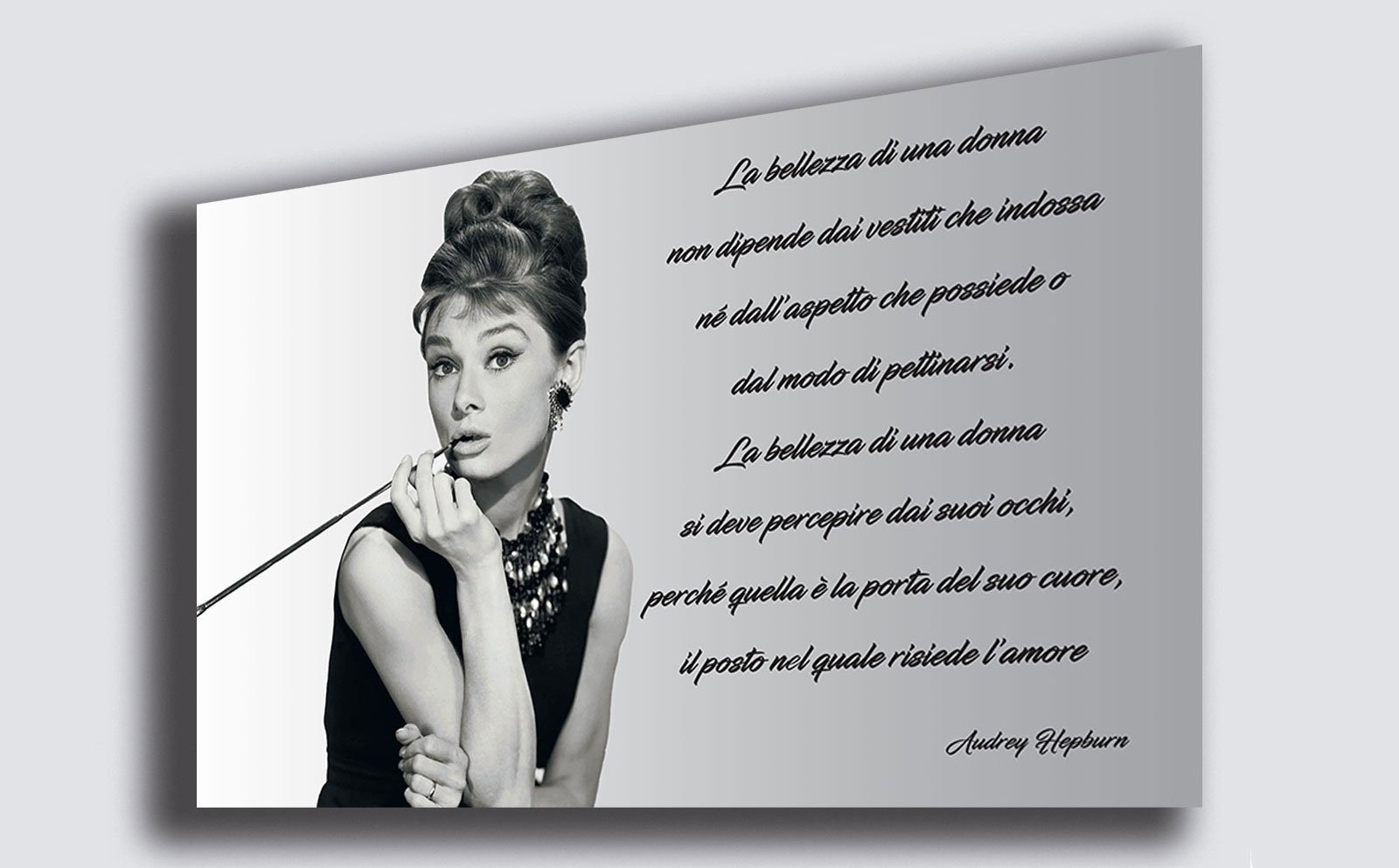 KUSTOM ART Set Di 3 Quadretti In Legno Stile Vintage: Iconica Audrey Hepburn - Fatto A Mano In Italia