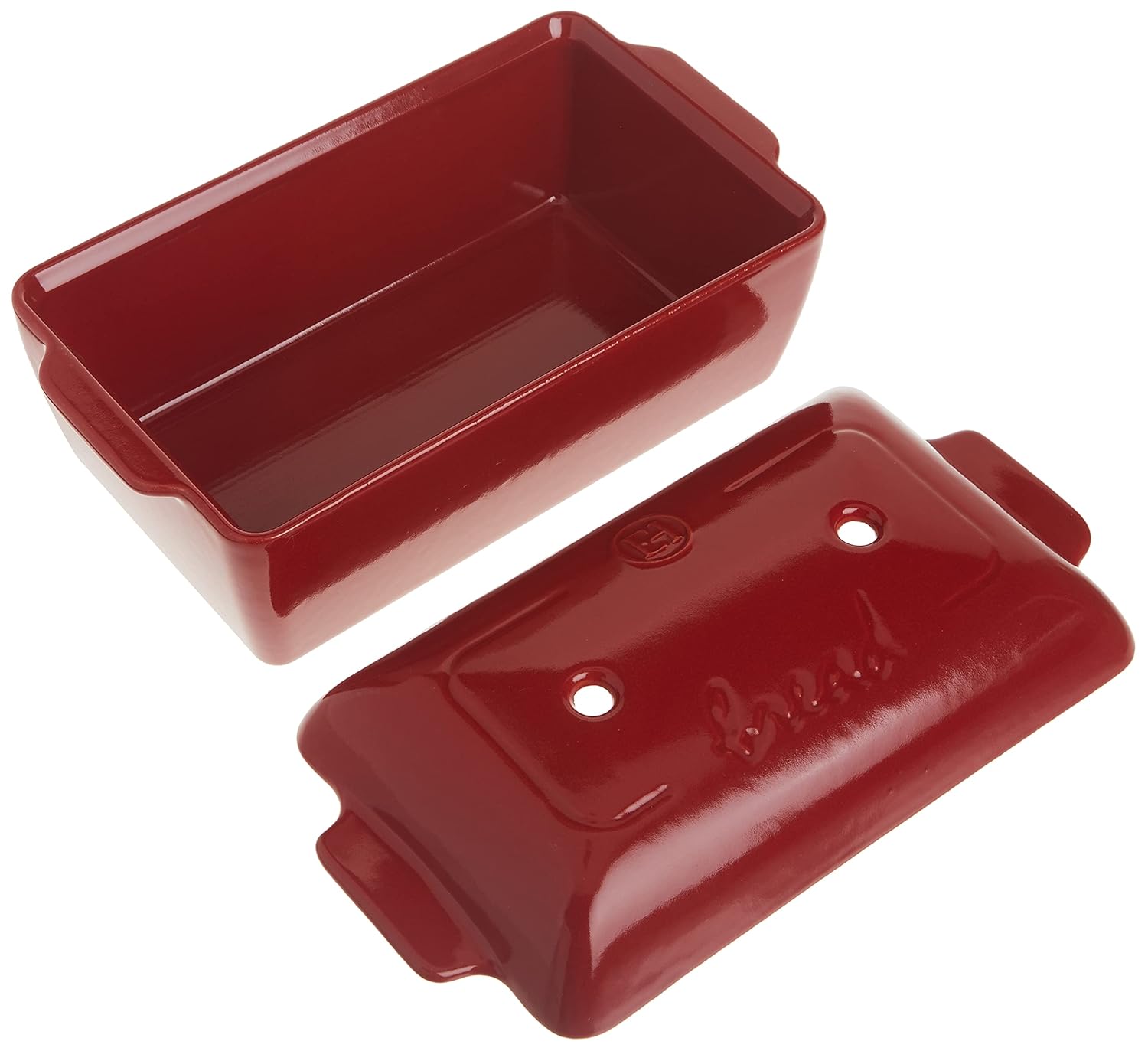 Emile Henry Made In France Bread Loaf Baker, 9.4 x 5"", Burgundy