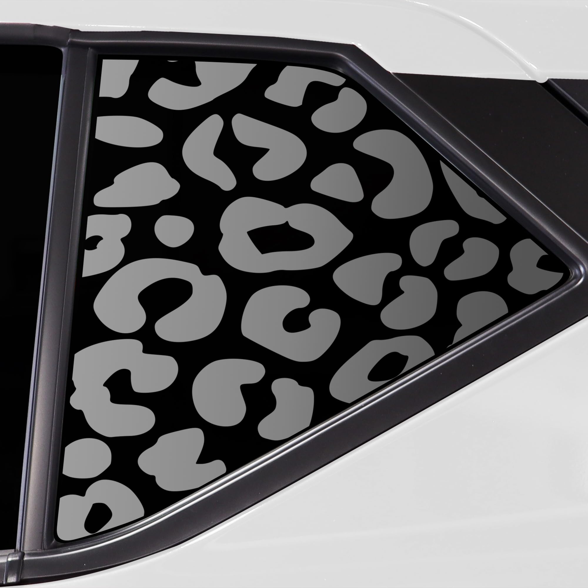 BOGAR TECH DESIGNS Precut Quarter Window Leopard Cheetah Print Vinyl Decal Sticker Compatible with Nissan Kicks 2018-2024, Matte Black