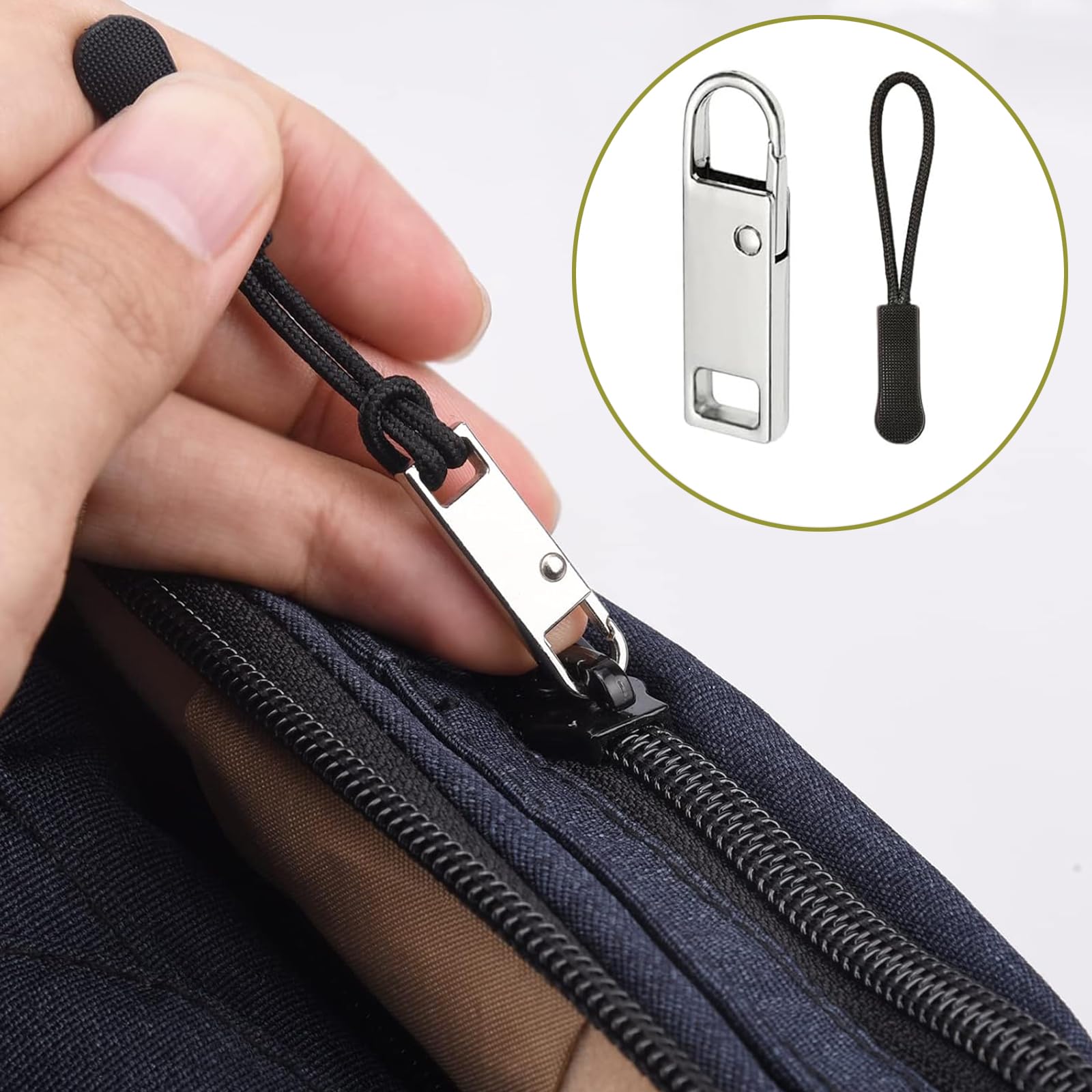 32 Pezzi Cursore Cerniera Ricambio, #3#5#8#10 Cerniera Metallo Zip di Ricambio, Cursore Cerniera Universale, Tirante per Cerniera Lampo, Universale Zip Fix Zipper per Giacche, Valigie, Jeans e Zaini