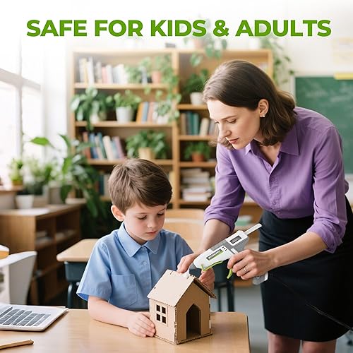 Miniatura 5 de WORKPRO Pistola de pegamento caliente tamaño completo – Juego de pistola de pegamento de doble temperatura de 60/100 W con 10 barras de pegamento