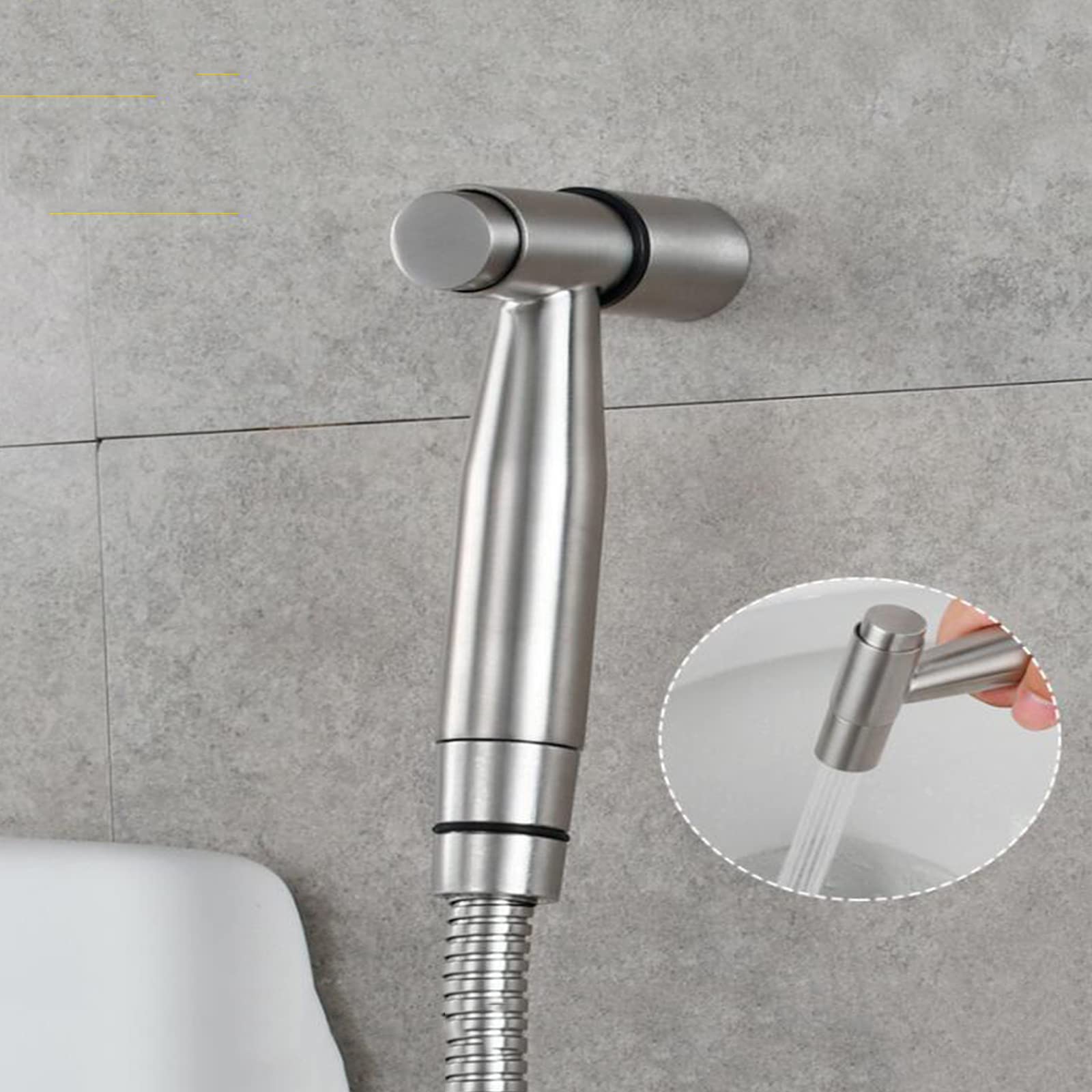 Handsprühgerät aus gebürstetem Edelstahl, Supercharge-Sprühgerät for Toiletten, for Reinigen von Toiletten, Haustierbädern und zur persönlichen Hygiene