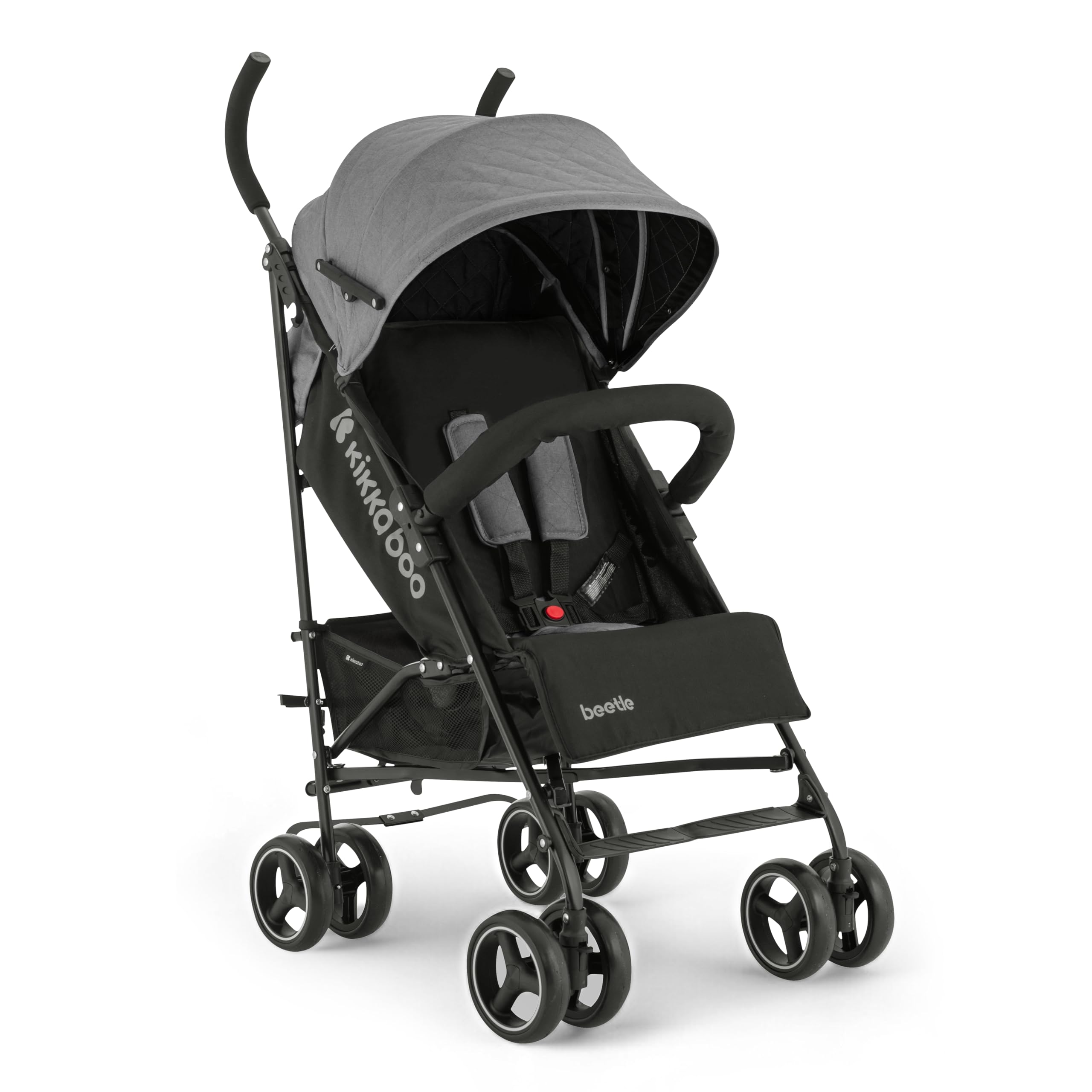 Passeggino KikkaBoo BEETLE, Passeggino da viaggio fino a 22 kg, Pieghevole, Leggero, Compatto, Grigio