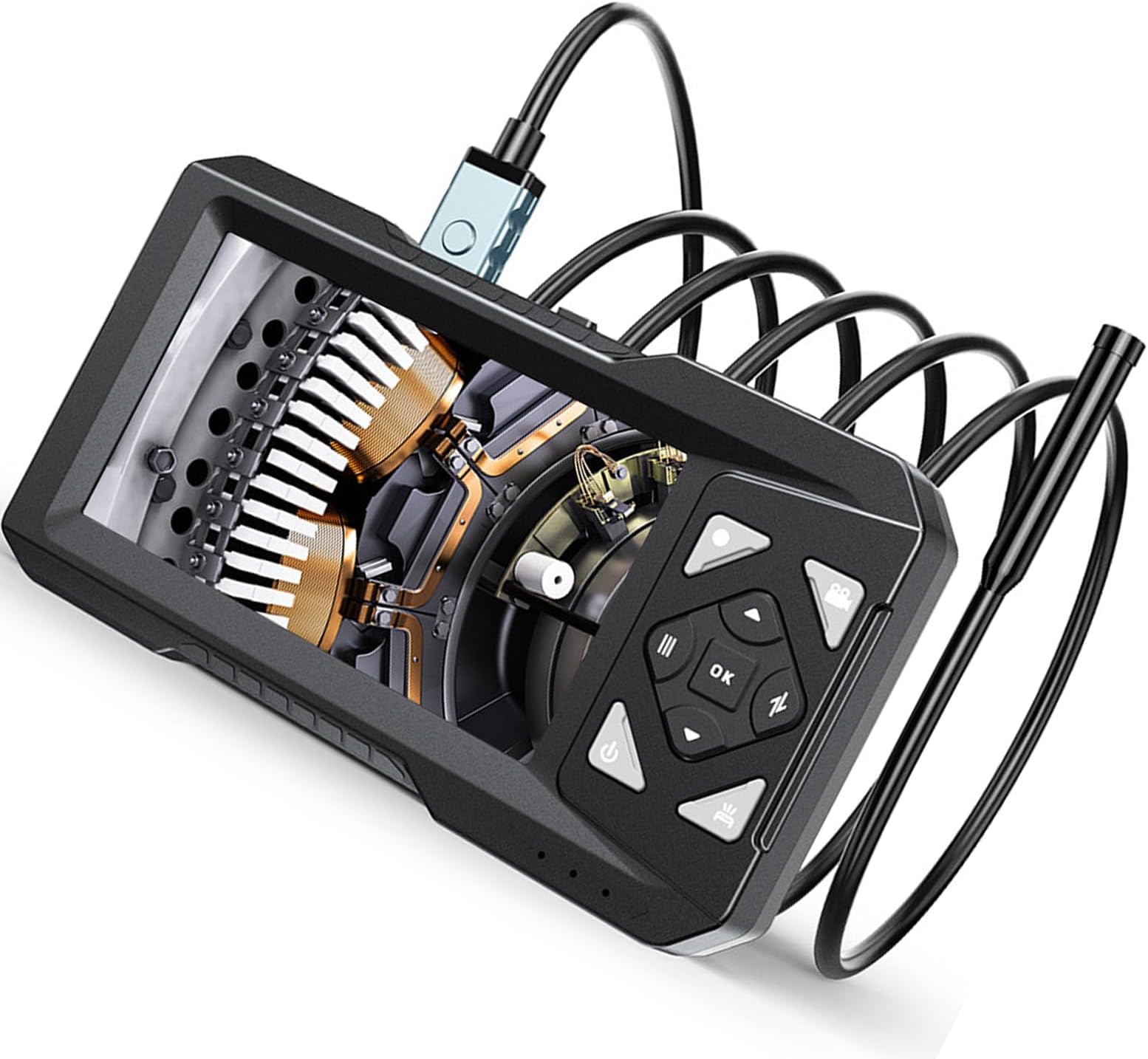 Professional Technician Camera Set 4.3 Inch Twist Display 5M Stiff Investigate For HVAC Channel Inspection