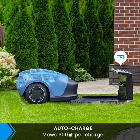 Wireless Lawnmower Robotic,1/4 Acre Automatic Robot Lawn Mower with APP Control,20-55 mm Cutting Height & 33% Slope,Path Planning and Automatic Charging,Robot Lawn Mower Parallel Tracks Mowing