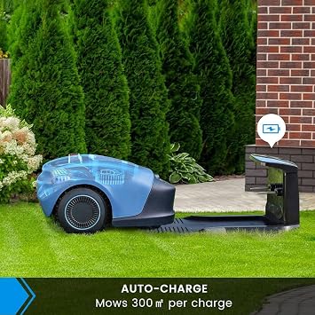 Wireless Lawnmower Robotic,1/4 Acre Automatic Robot Lawn Mower with APP Control,20-55 mm Cutting Height & 33% Slope,Path Planning and Automatic Charging,Robot Lawn Mower Parallel Tracks Mowing