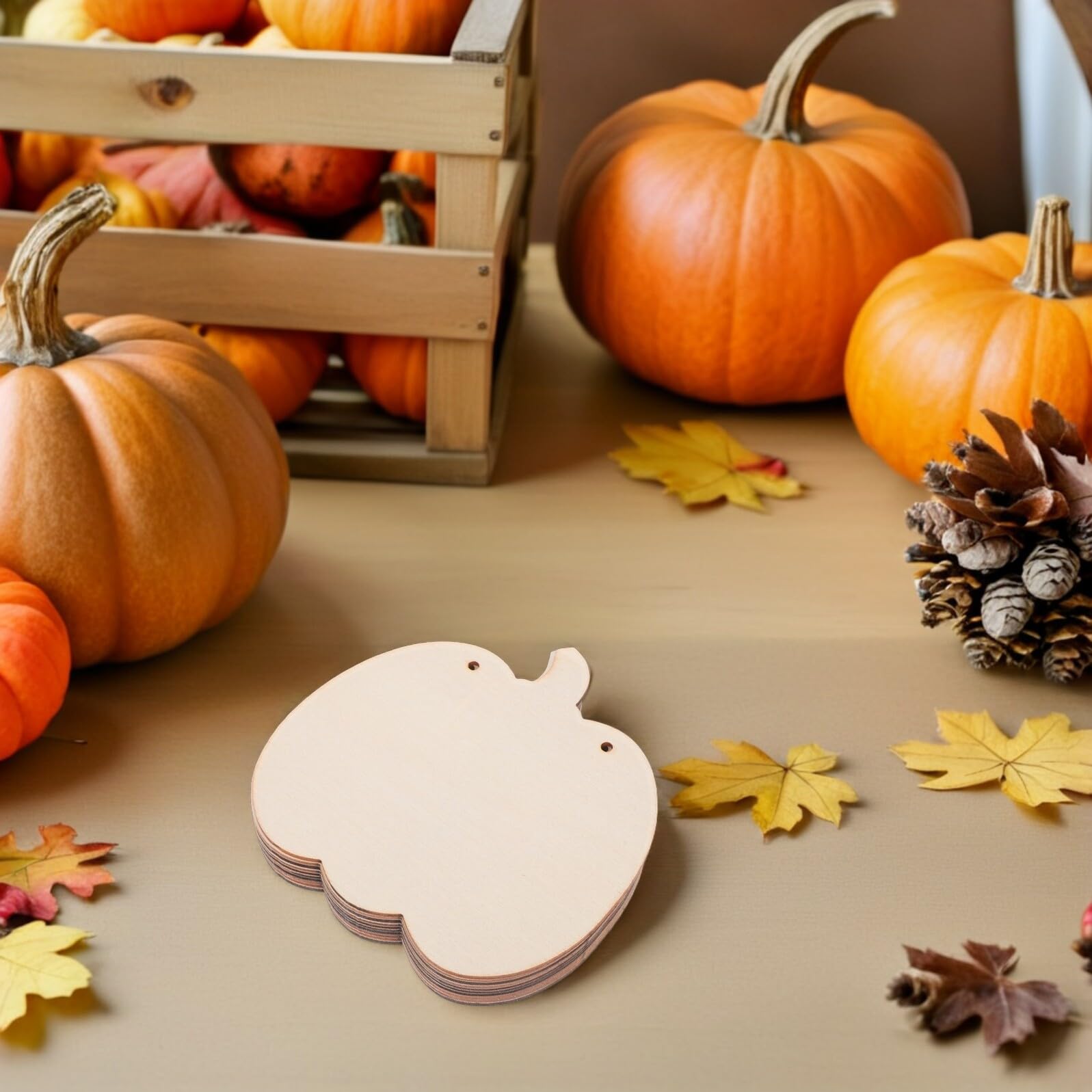 20 Piezas Calabazas de Madera sin Terminar Colgantes Decorativos para Manualidades DIY Otoño Acción de Gracias Halloween Adornos Colgantes