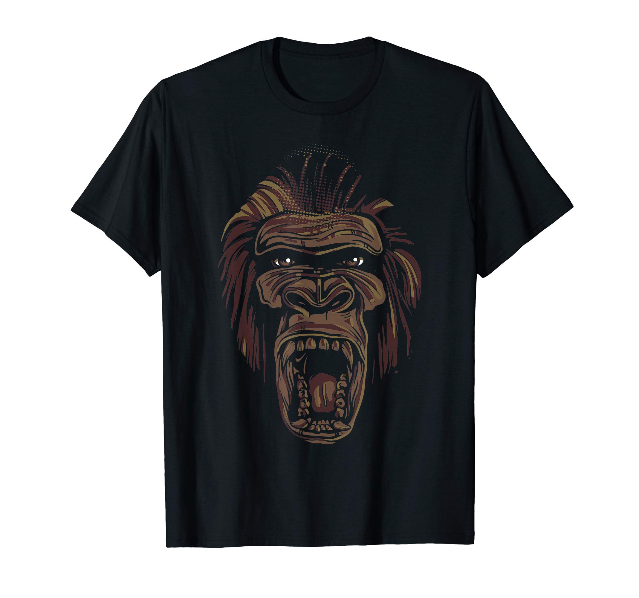 Amazon | クールゴリラ顔 Tシャツ | Tシャツ・カットソー 通販