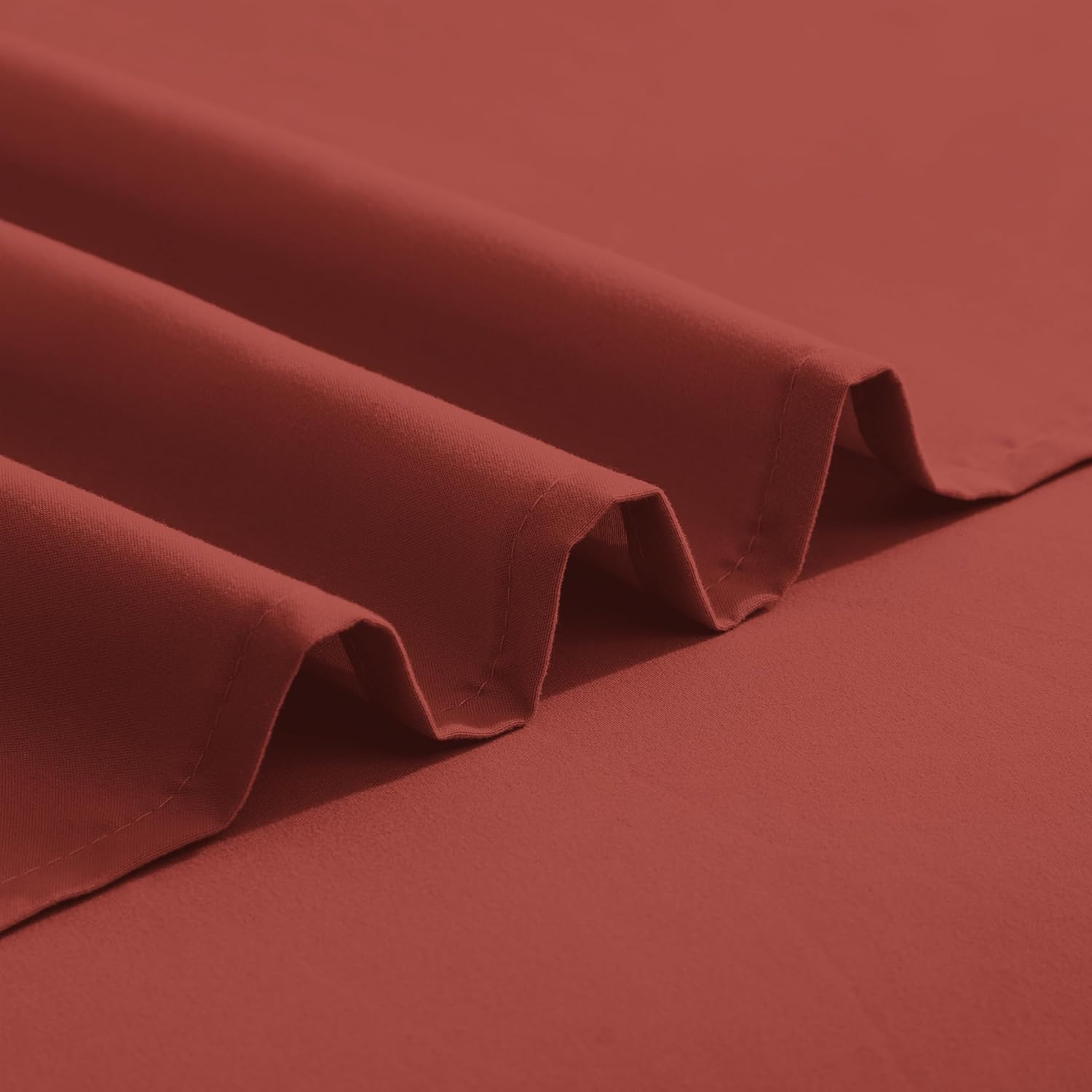 Elegant Comfort Luxurious 1500 Premium Hotel Quality Microfiber Three Line Embroidered Softest 5-Piece Bed Sheet Set, Wrinkle and Fade Resistant, Split King, Rust