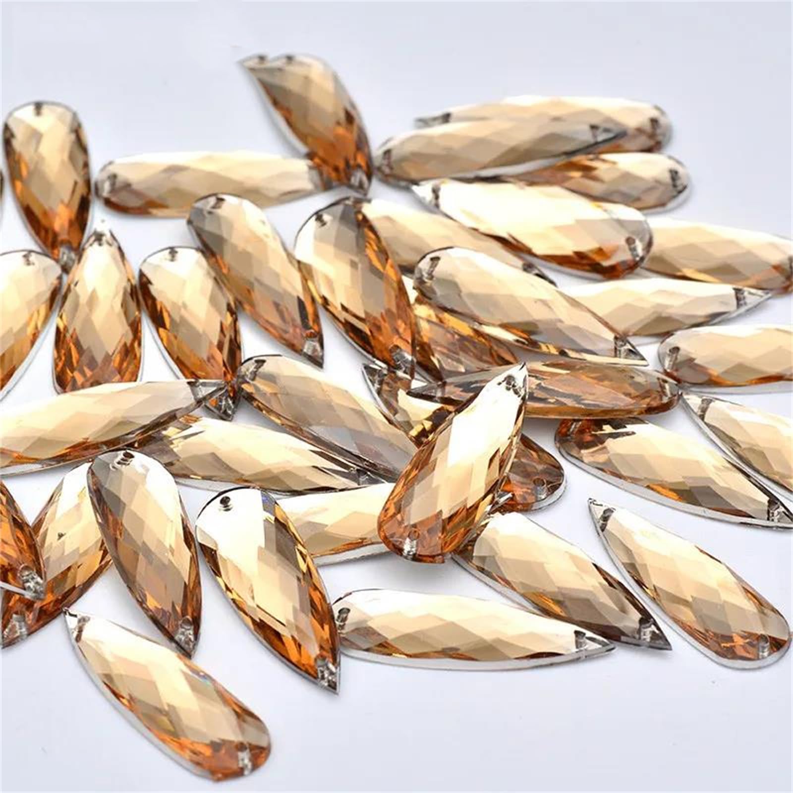 Vogrtcc 20 szt. 10 x 30 mm mieszanka kolorów łezka płaski tył akryl przyszywane stras szycie kryształowe kamienie kamienie klejnoty na ubrania torby robótki ręczne