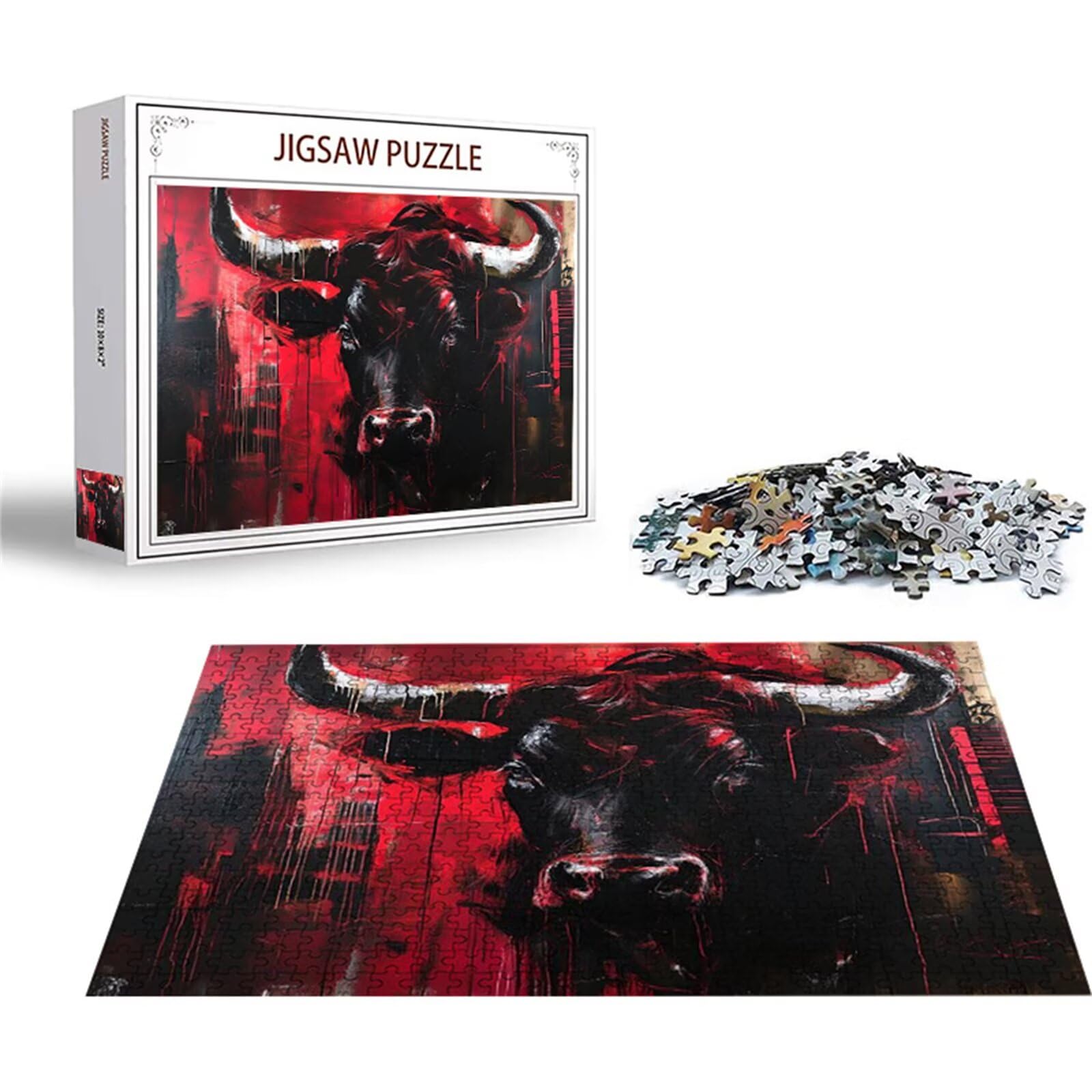 Puzzle 2000 sztuk puzzle z motywem zwierzęcym wołu drewniane układanki, klasyczne dla dorosłych diY gra wyzwanie idealnie pasują między nimi literami z tyłu Wysokiej jakości układanki dla dzieci i