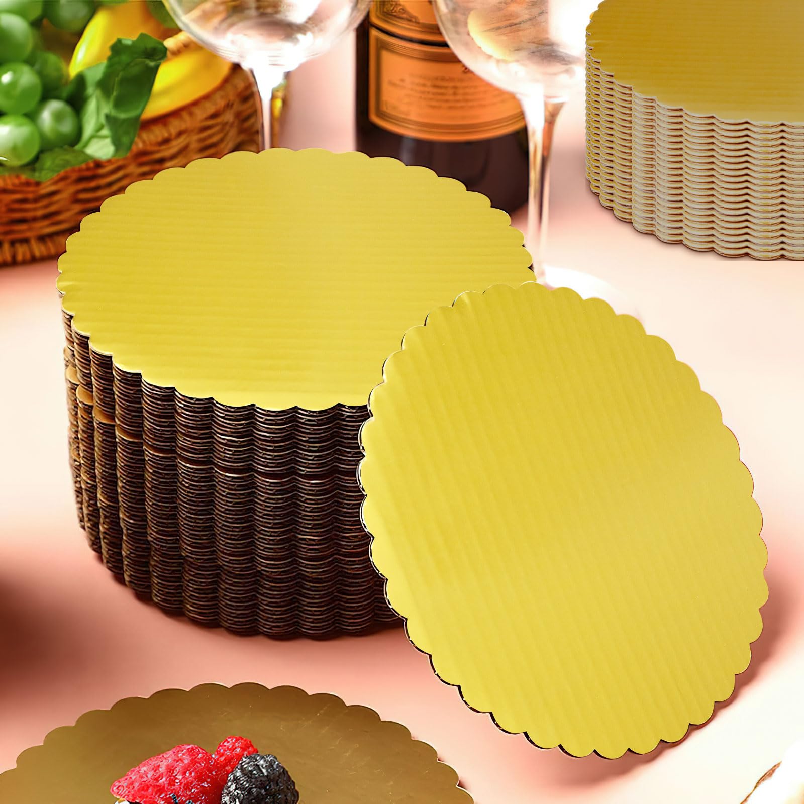 Newly 100pcs/Set Mousse Cake Boards Gold Paper Des... - Vicedeal