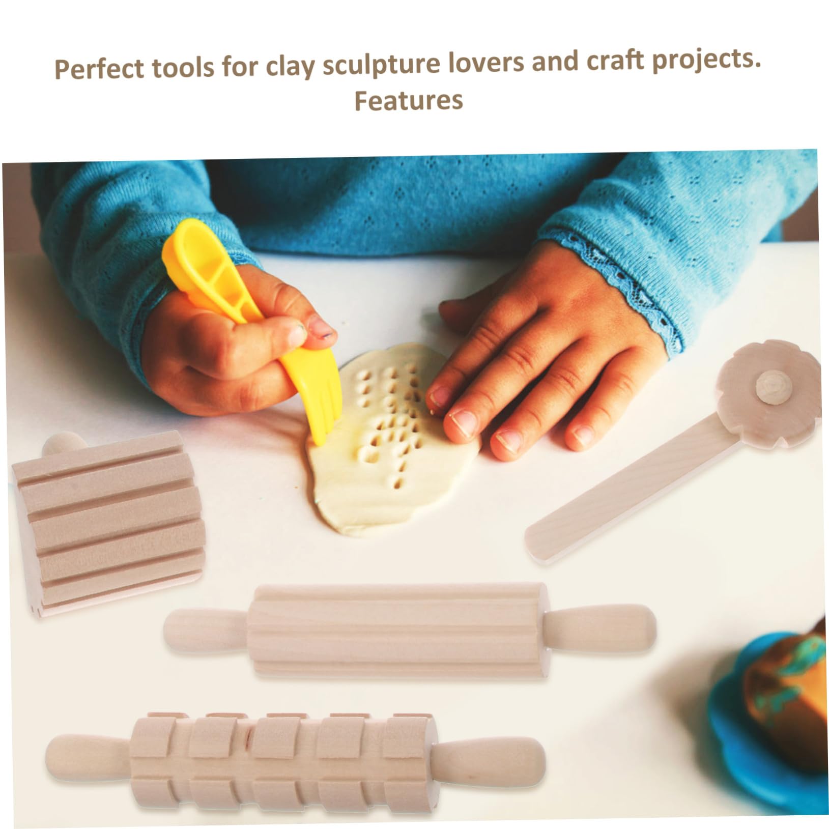 Outil en Bois pour Modelage Garçon et Filles 1 Set , Lot de 12 de Pièces