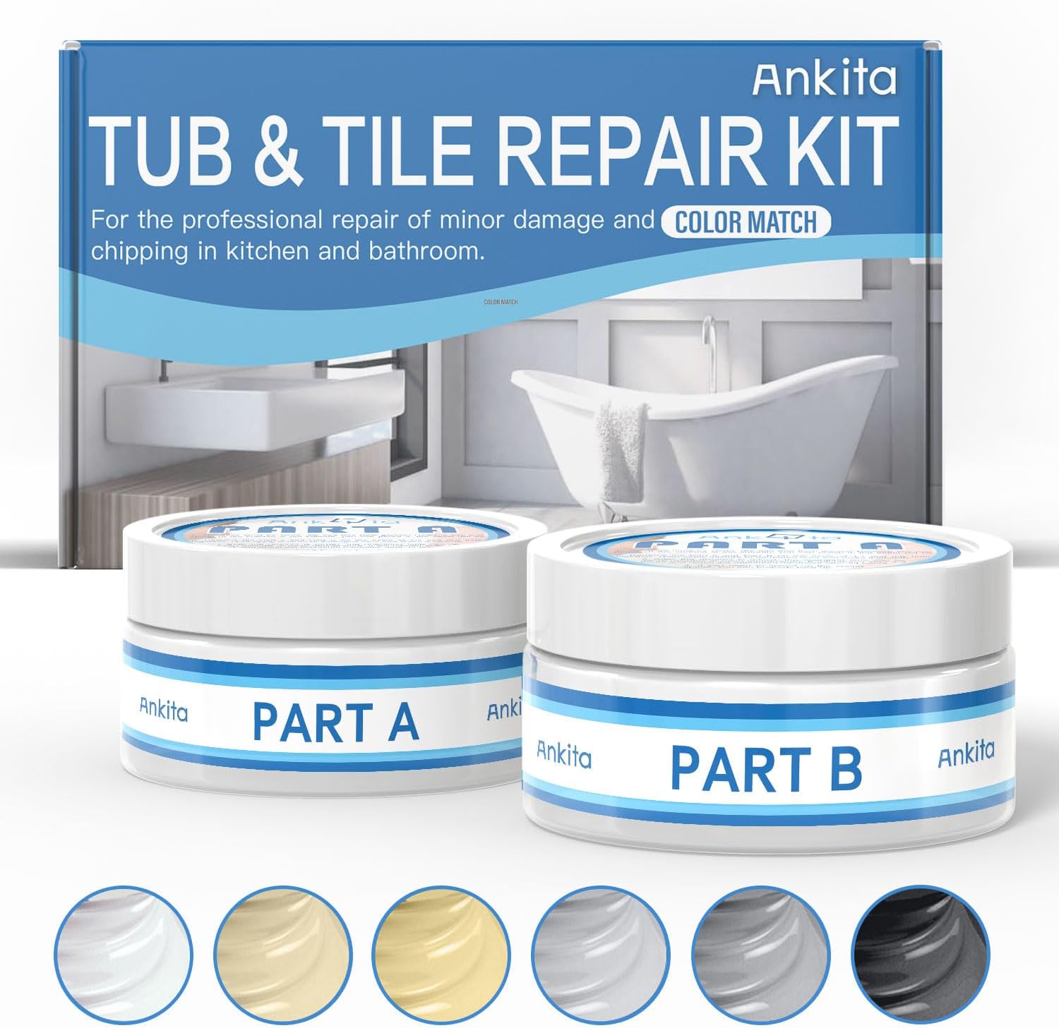 Tub, Tile and Shower Repair Kit (Color Match), 3.7oz Fiberglass Repair