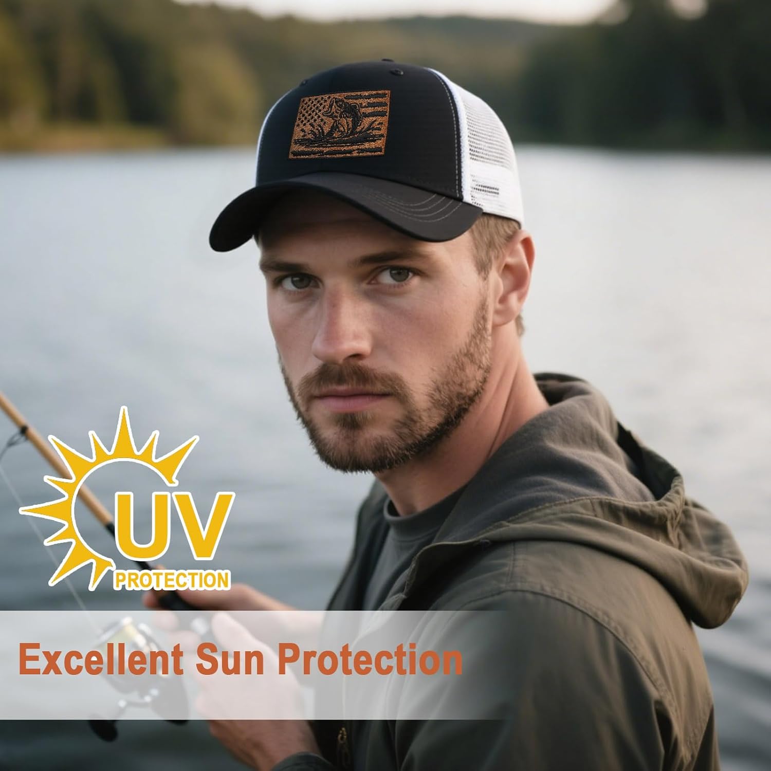 Fishing Gifts for Men, Fishing Hat for Dad Husband Grandpa, Adjustable Embroidered Trucker Hat Baseball Cap - Image 7