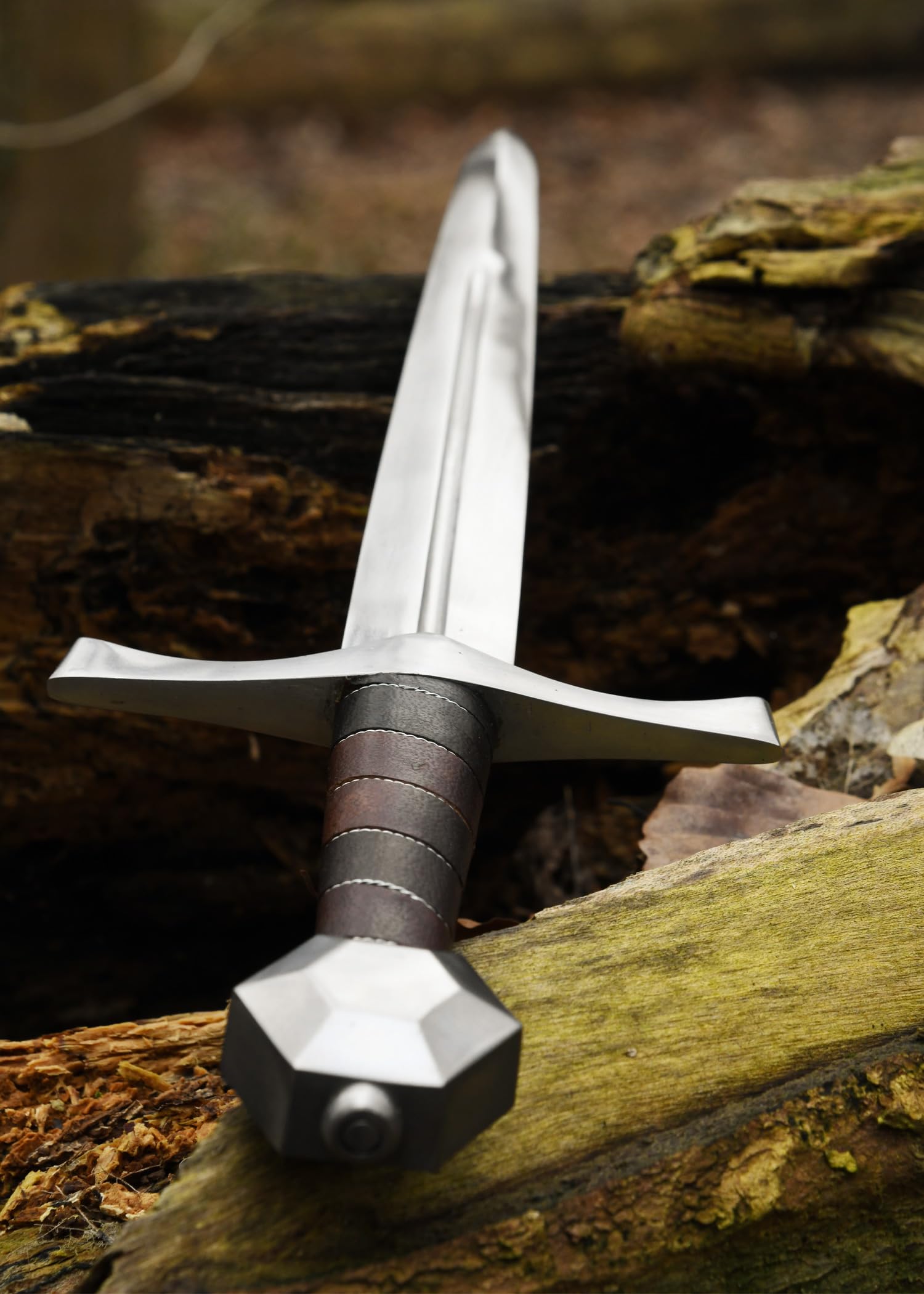Battle-Merchant Mittelalterdolch mit Scheide, reguläre Ausführung Echt Metall Für Erwachsene