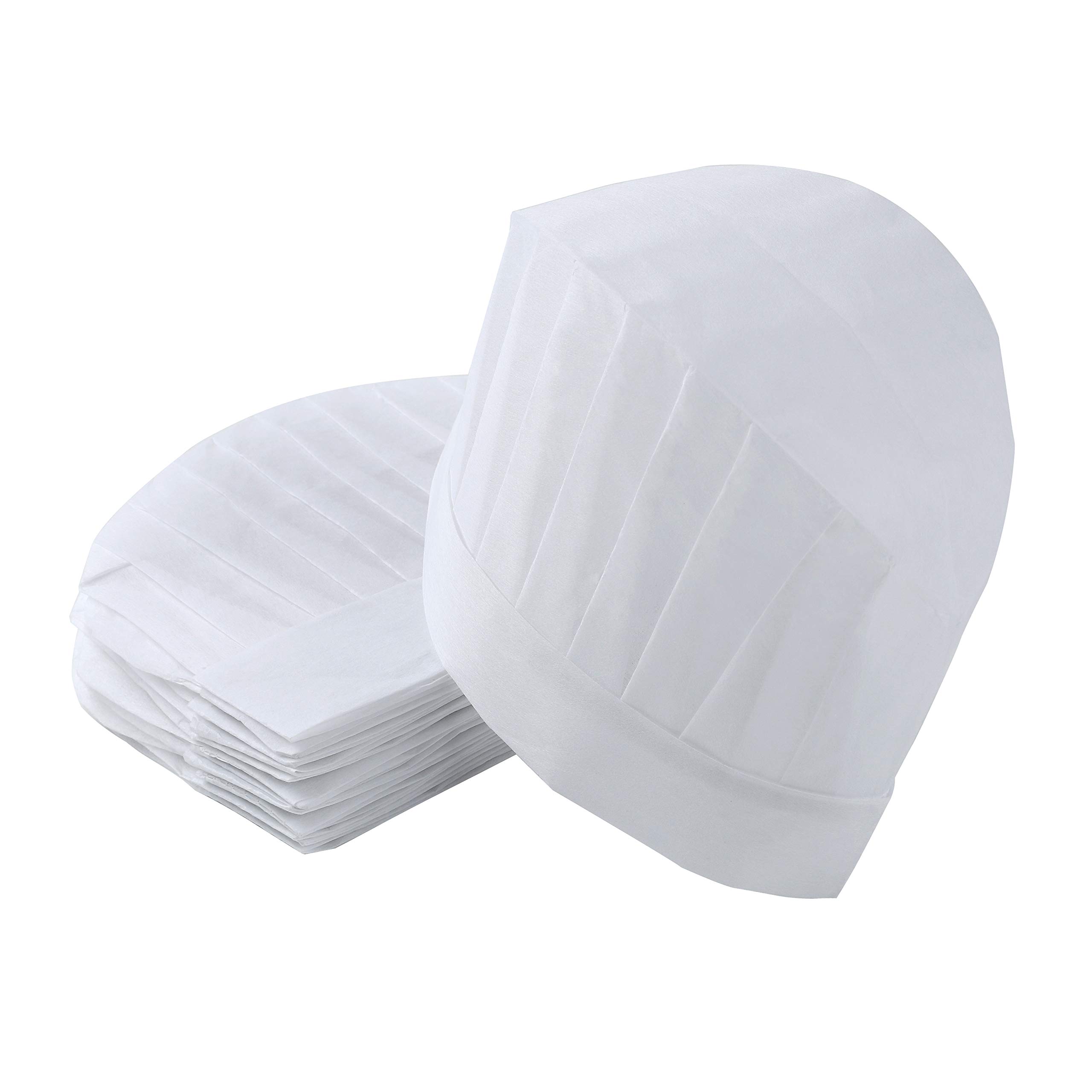 24 Pcs White Disposable Chef Hats Tall Non-Woven Kitchen Cooking Paper Chef Cap Set for Adults and Kids Party Supplies High