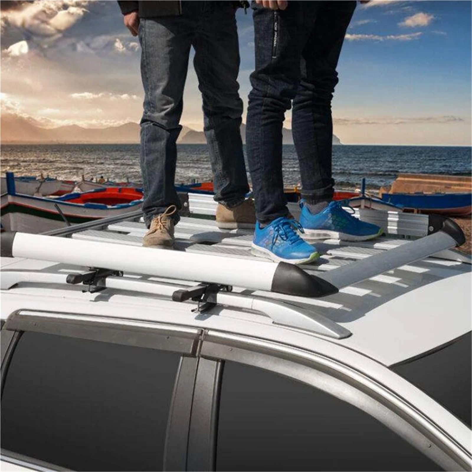 Jednowarstwowy bagażnik dachowy Do samochodu typu SUV, kosz bagażowy ze stopu aluminium, bagażnik dachowy.(Silver 110x90cm)