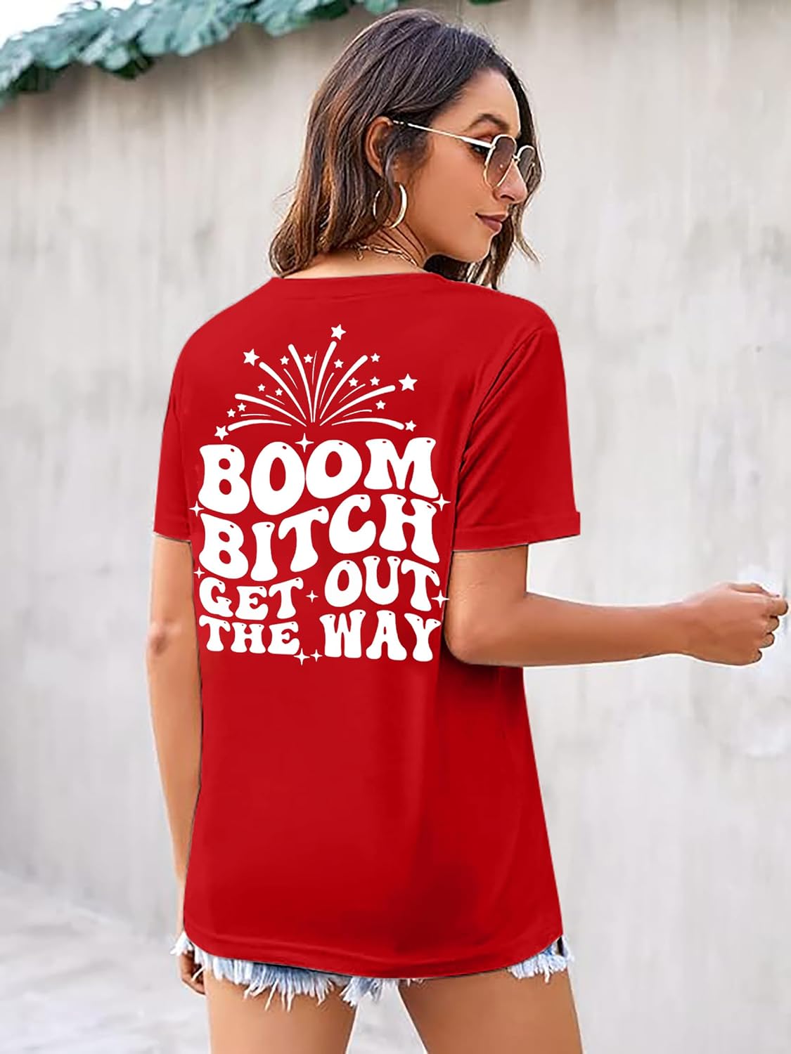 American Flag USA Shirts Women USA Patriotic T-Shirt 4th of July Casual Short Sleeve Tee Tops