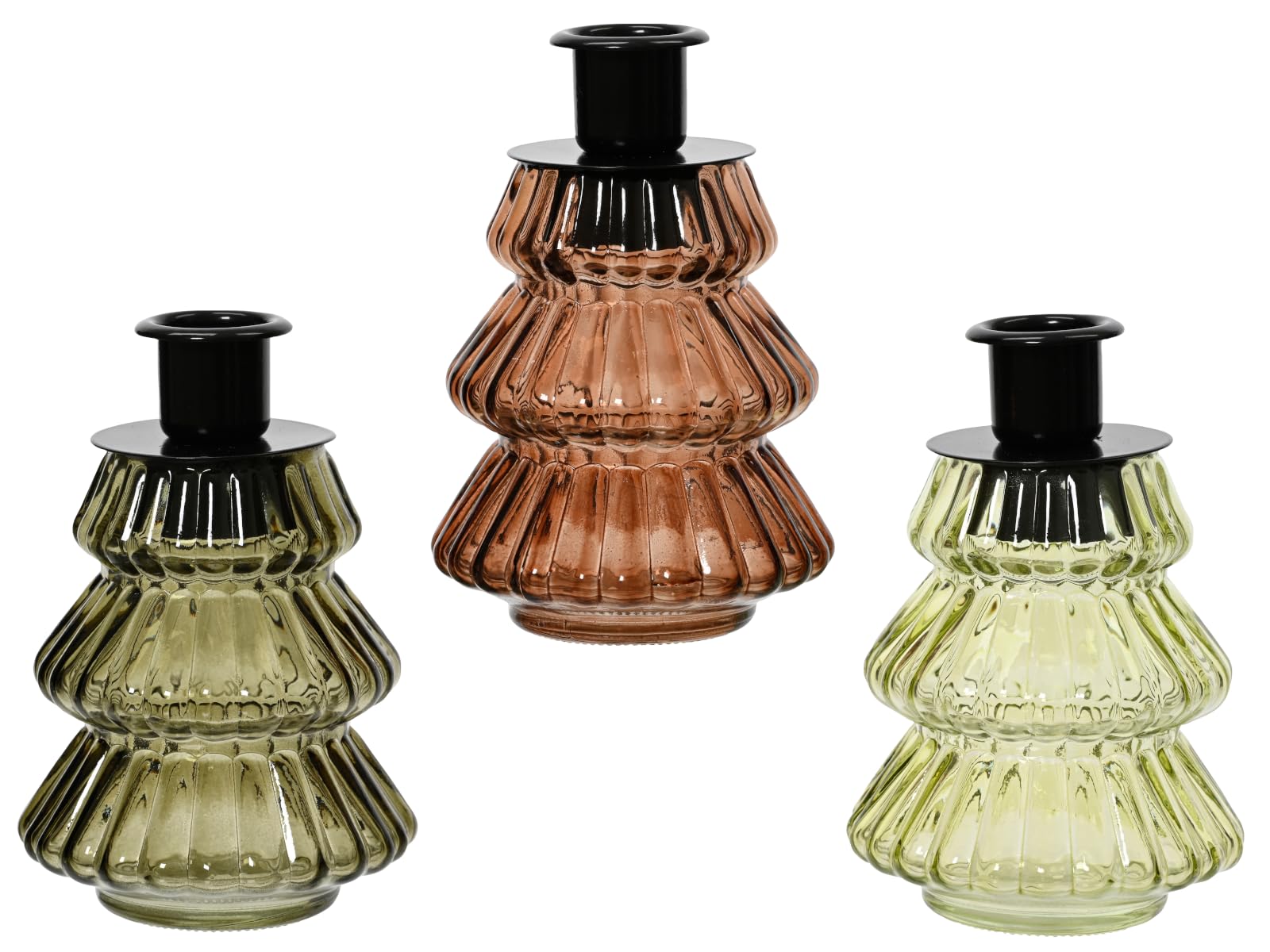 Decoris Light Candle Holder Glass Multicoloured Assorted 12 Cm (Pack Of 1)