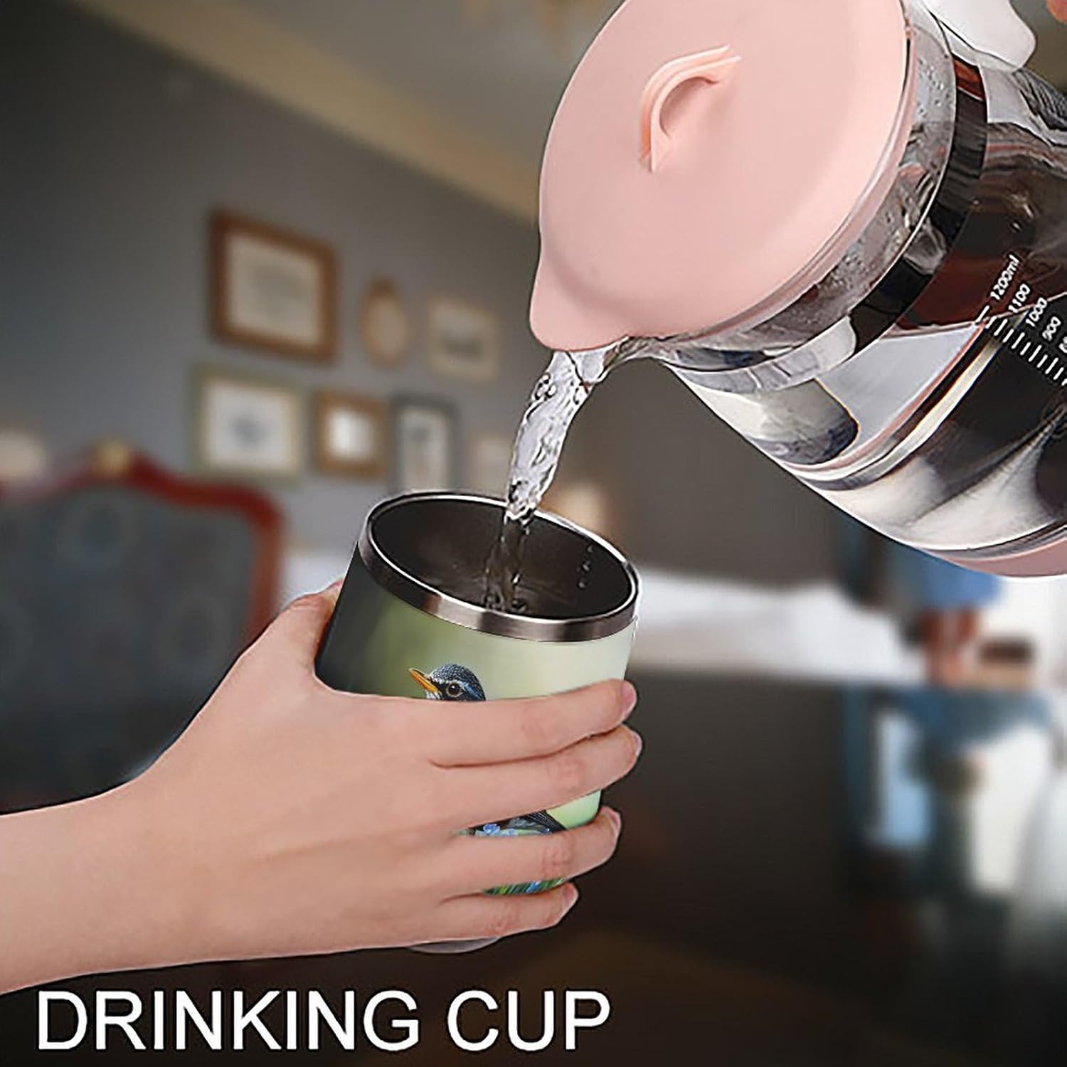 American Robin Bird Coffee Travel Mug Cup Insulated Tumbler Stainless Steel with Flip Lid One Size