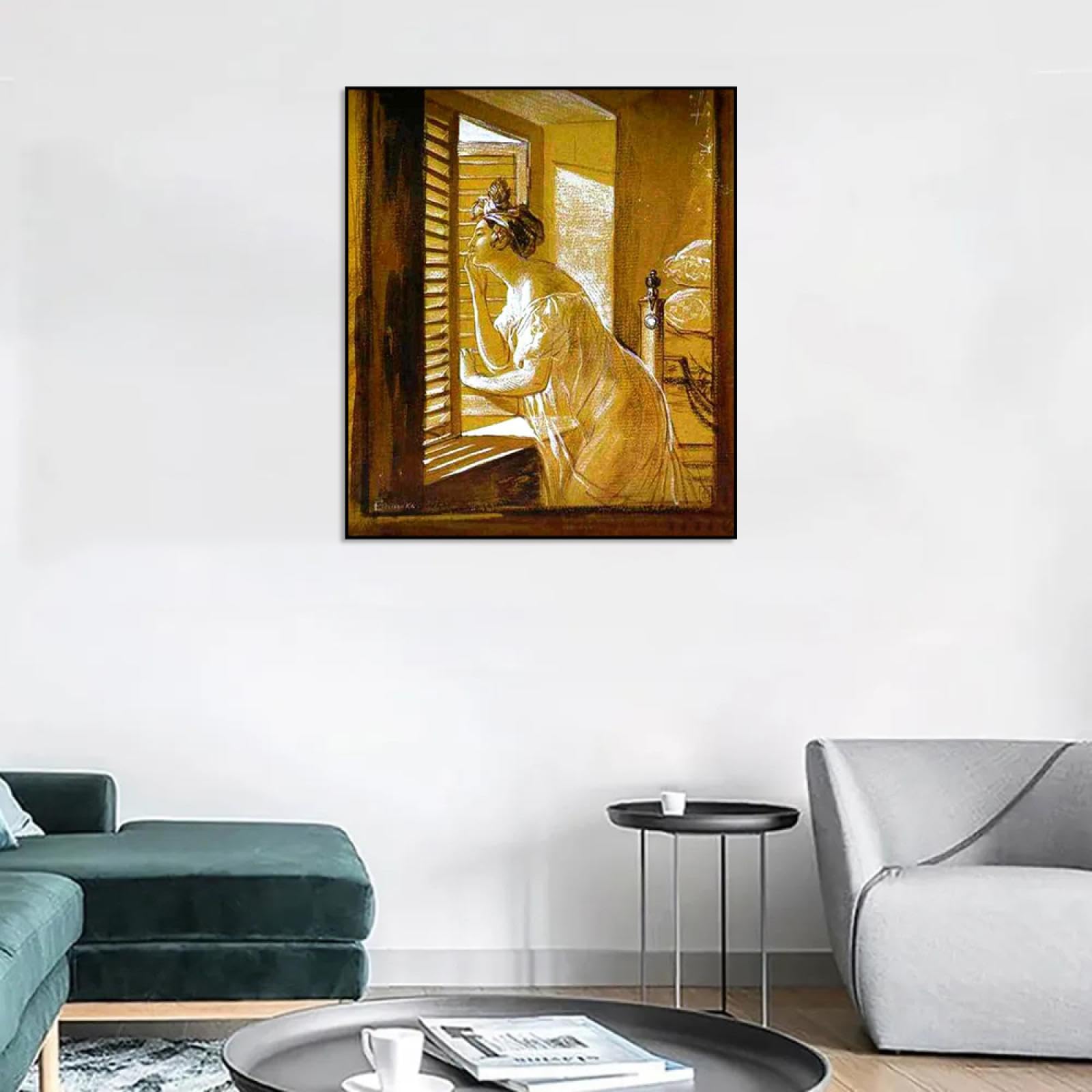 LXURY Karl Bryullov zdjęcia Włoszka dmuchanie pocałunek słynna sztuka ścienna wydruk na płótnie plakat artystyczny do dekoracji wnętrz 40x50cm czarny oprawiony