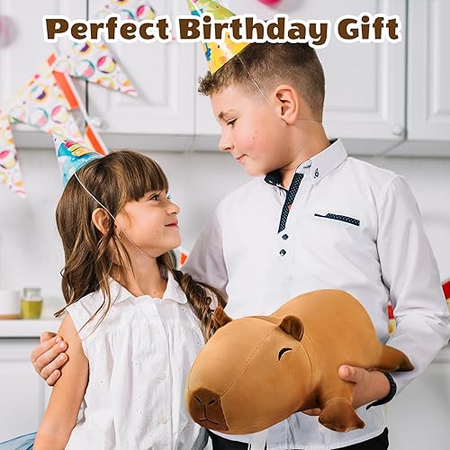 Miniatura 9 de SQEQE Peluche de Capybara de peluche, linda mamá Capybara con 4 bebés sorpresa, juguete de animal suave para Navidad, San Valentín, regalos de