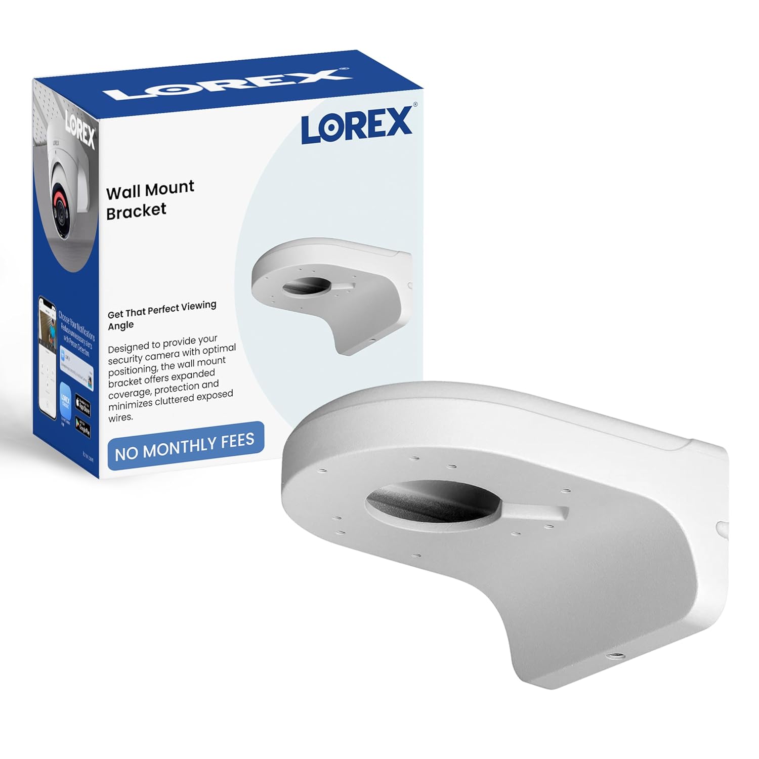 Lorex Wall Mount for Dome Security Cameras, White - Convenient Wall Mount Frame for Indoor and Outdoor Security Cameras, Easy Installation, Weather-Resistant Durable Aluminum Alloy Metal