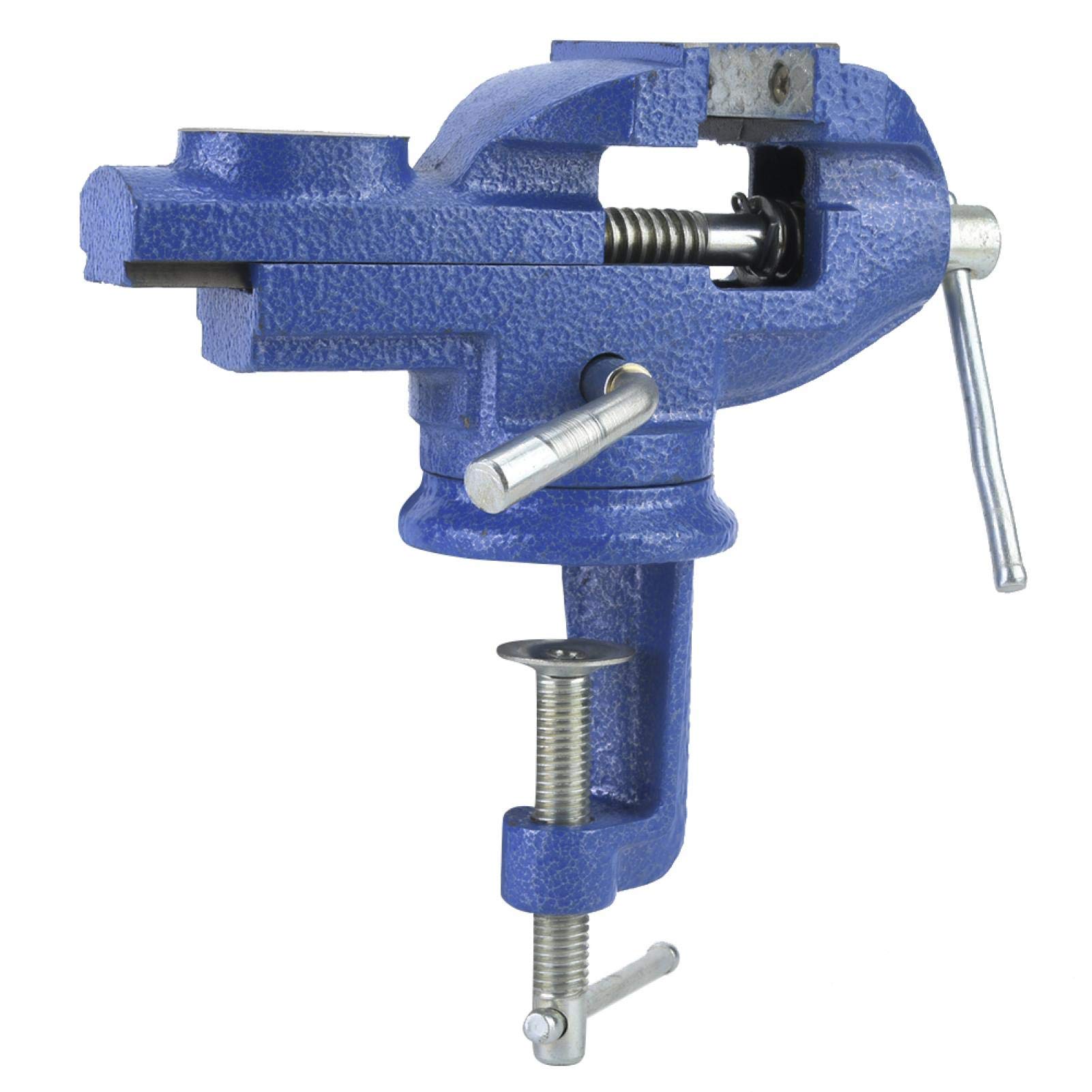 Mini morsetto da tavolo, mini morsetto blu con incudine, morsa da tavolo per la lavorazione del legno di gioielli 50/60 mm(50mm)