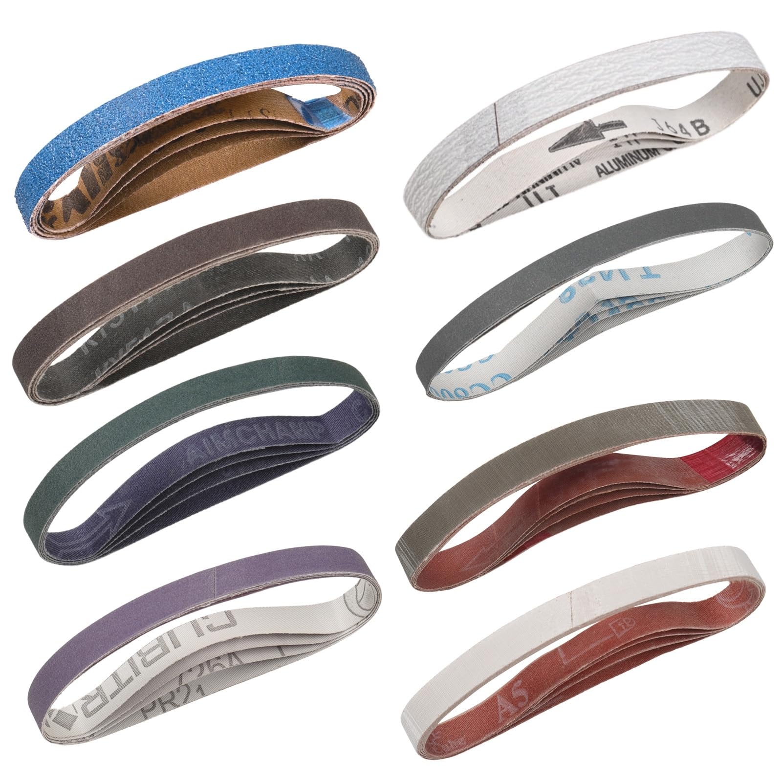 Shineboc Sanding Belt 13 x 305 mm, 32 Pieces Grit 120/180/240/400/600/800/1000/3000