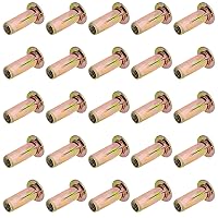 Vista 12 de 25 piezas de tuercas de remache de agarre múltiple de acero con vástago precurvado y acabado de zinc, tuercas de inserción roscadas de cabeza plana