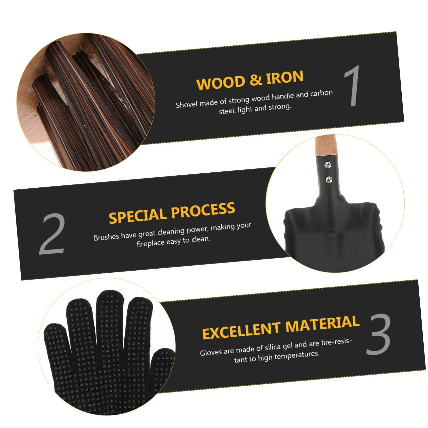 MAGICLULU 2 Set Di Pale Per Cenere Paletta Per Stufa Multifunzionale Paletta Per La Pulizia Della Cenere Materiale in Ferro E Legno Pratico E Robusto