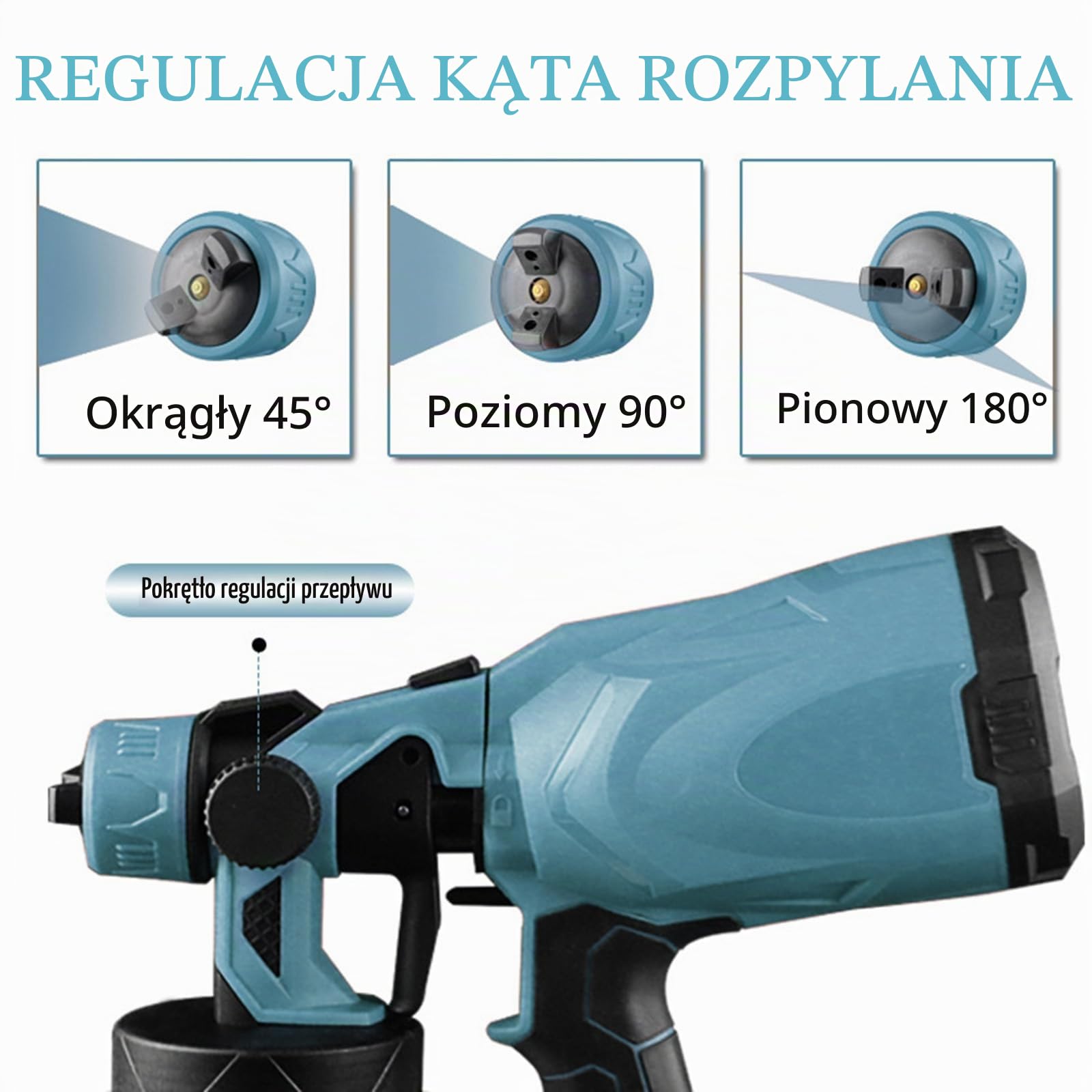 Bezprzewodowy rozpylacz do farby, ręczny pistolet do malowania kompatybilny z Makita 18 V do malowania ogrodzenia ściennego ogrodu