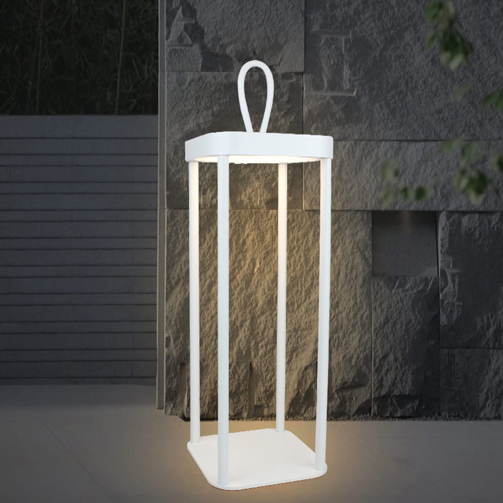 Lanterna LED Ricarica USB Luci da campeggio 2 livelli dimmerabili Batteria a lunga durata 5000mAh Corpo in lega di alluminio IP54 Impermeabile per campeggio all'aperto Camera da (Bianca)
