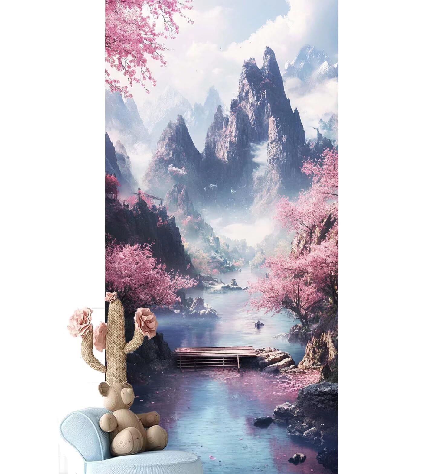 Dipingere con i Numeri per Adulti Bambini, Paint by Numbers con Pennelli Pittura a Pigmento Acrilico, Fai Da Te con Kit, Decora la casa Regalo (Senza Cornice)- Giappone,Paesaggio 70x210cm V-851