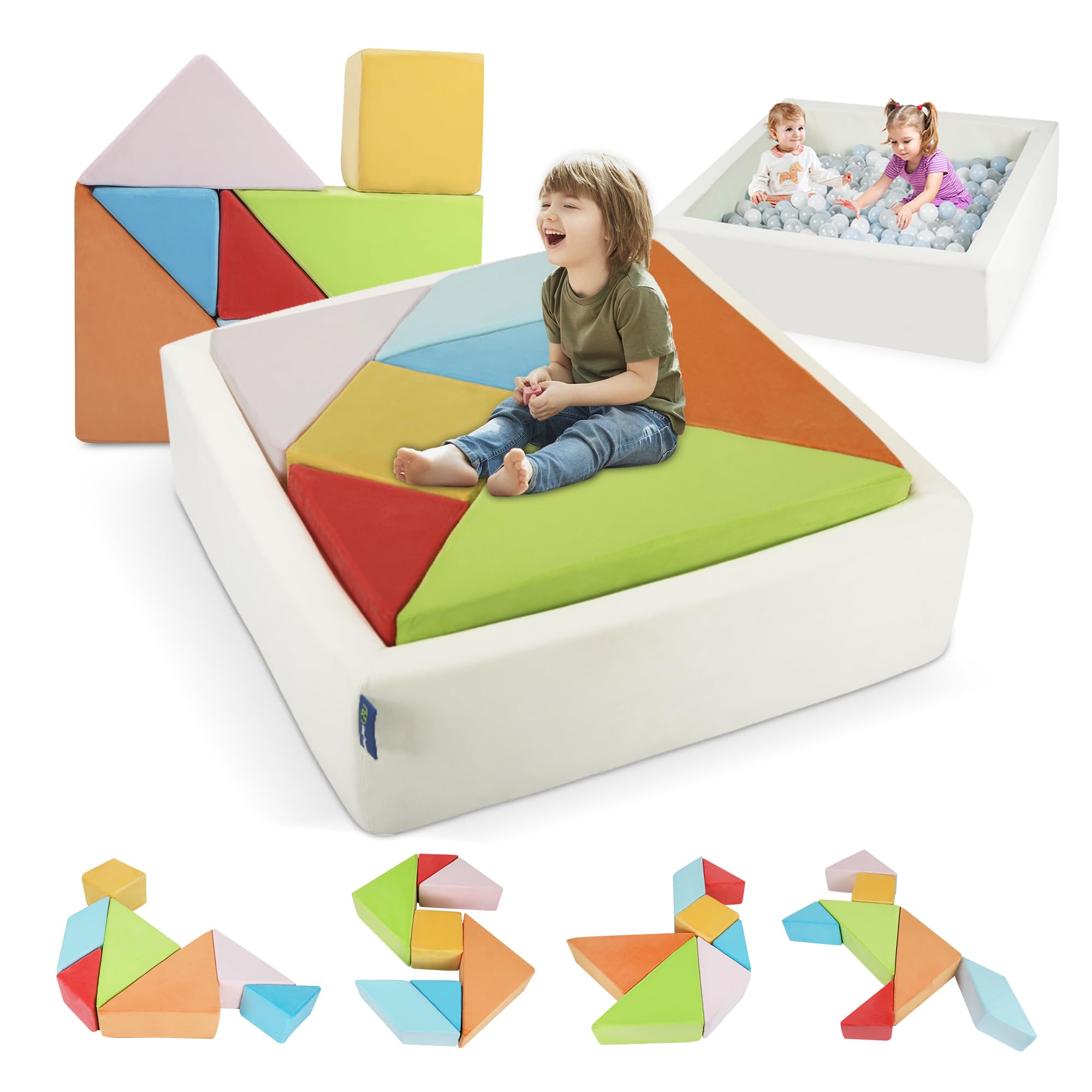 Amazon.com: Heypappy Kids Play Sofa, Tangram Square Puzzles Couch