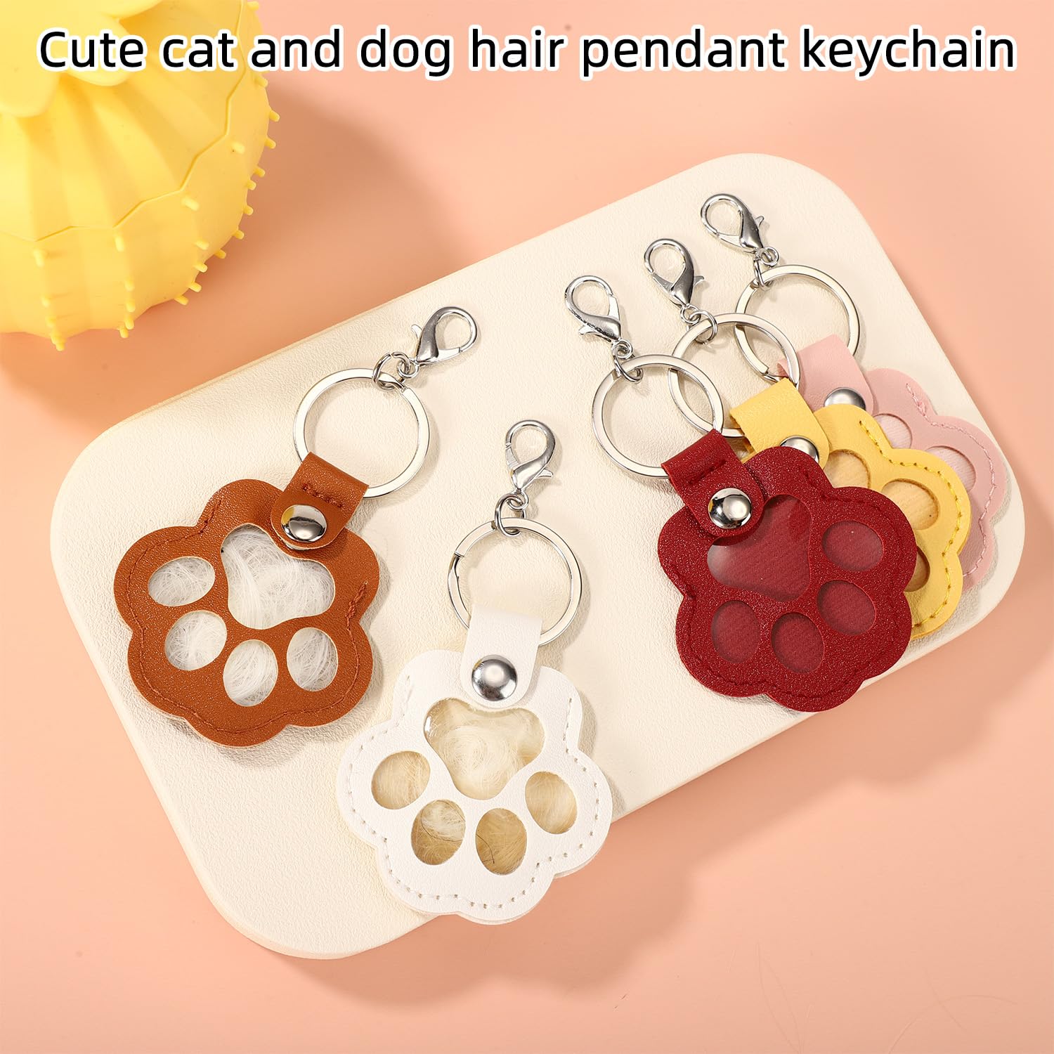 Sinbana 5pcs Dog Fur Storage Keychain - Image 3