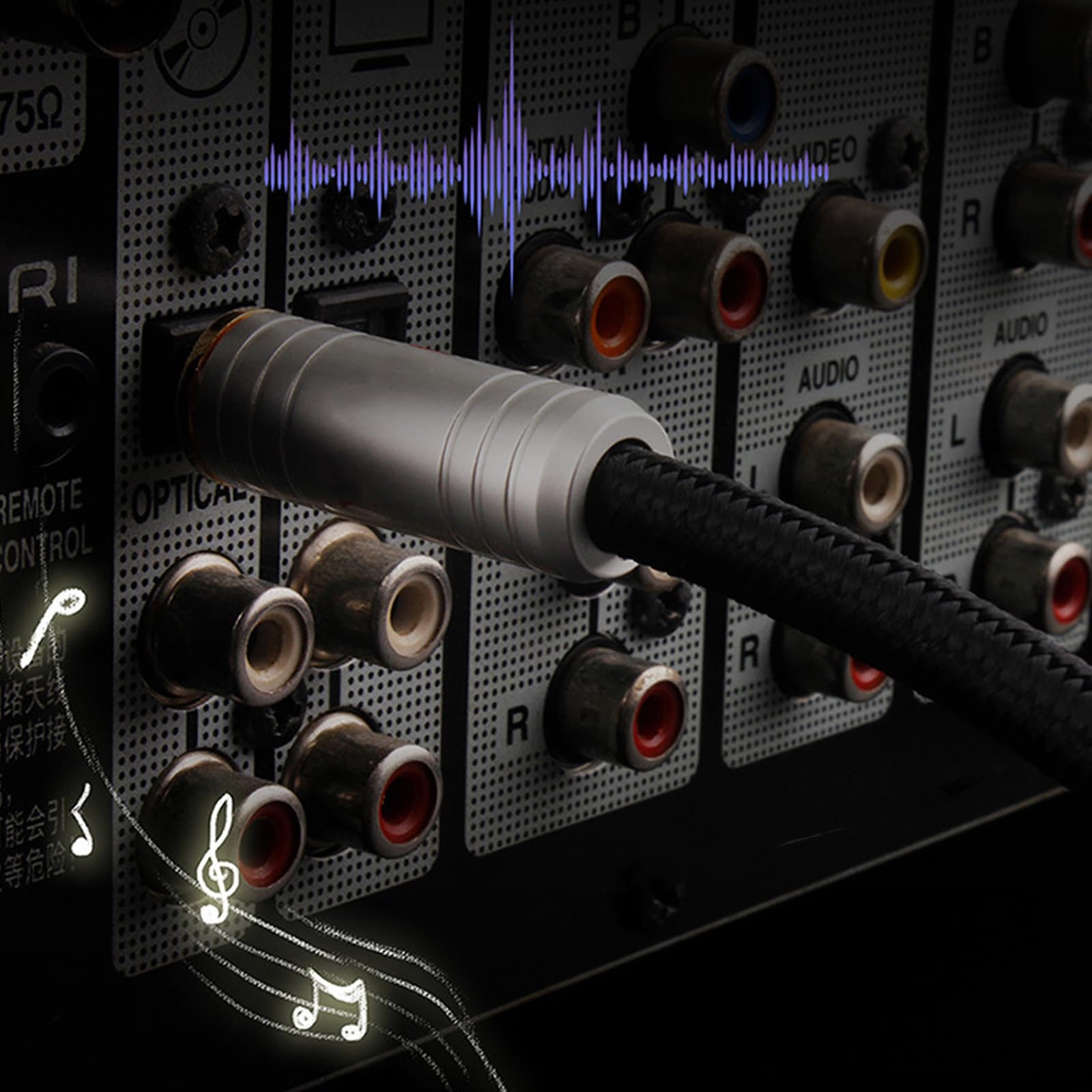 Cavo audio ottico digitale con connettori placcati in oro 24 K per trasmissione del suono ad alta fedeltà al sistema home theater