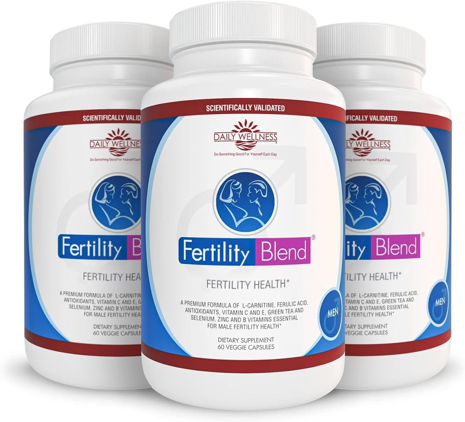 Fertility Blend Daily Wellness for Men - Male Fertility Supplements, Vitamin Blend Pills - Male Count Pre-Conception for Him - Fertility Supplements for Men - 60 Capsules, 3 Pack