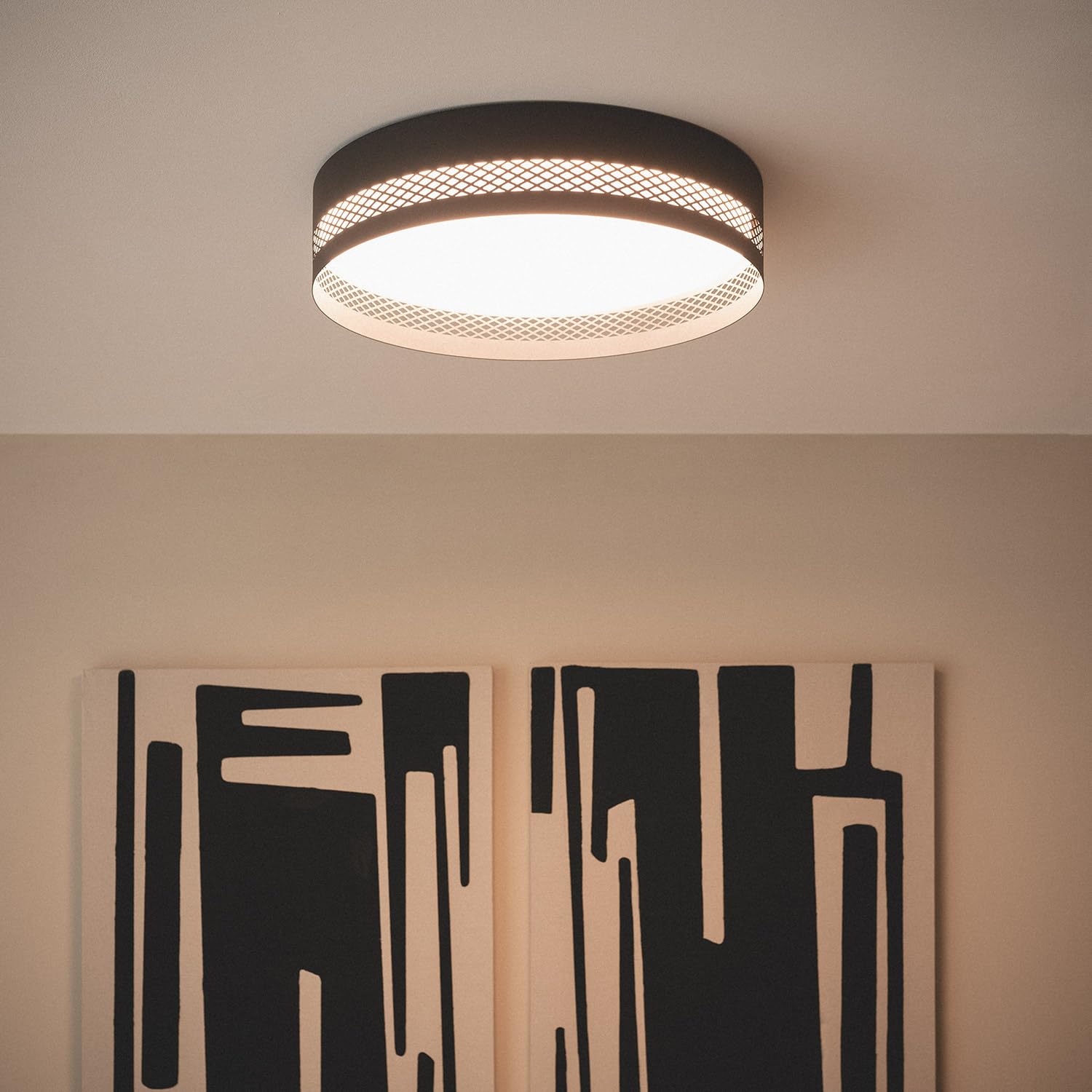 LEDKIA Plafón de Techo LED 40W Acero Saska L Negro Mate | Ideal para Cocina, Comedor, Habitación