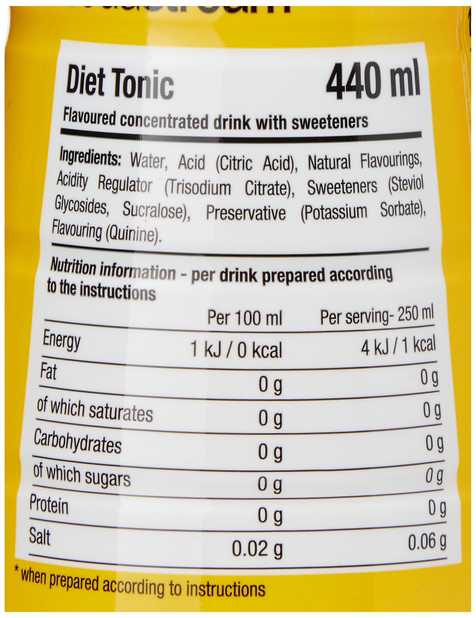 SodaStream Classics Diet Tonic Syrup, Pack of 6 Naturally Flavoured