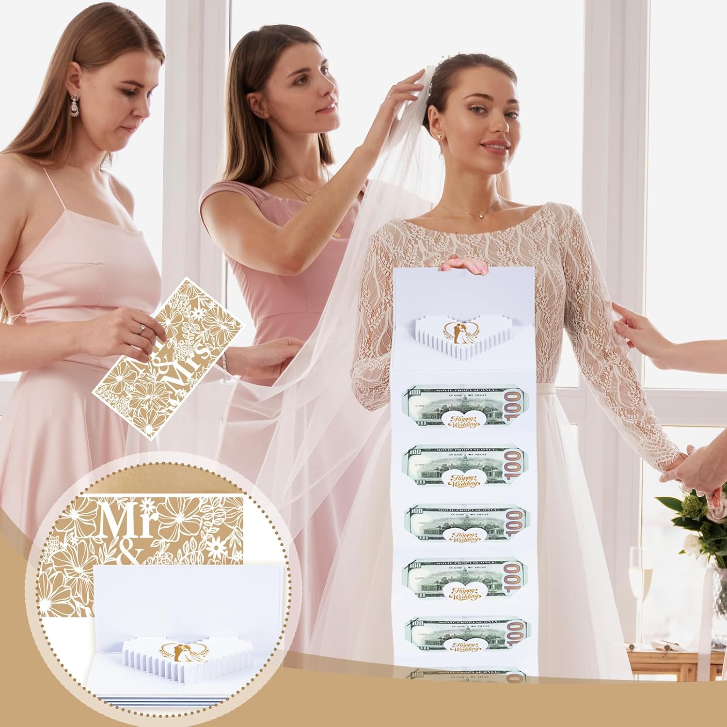 Wedding Money Holder for Bride and Groom, 6 Slots image 5