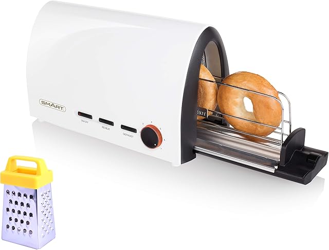 SMART Tunnel Toaster Bundle with Free Mini Grater - Perfect for Buns, Croissants, Bagels, Baguettes, Pitta - STT7000