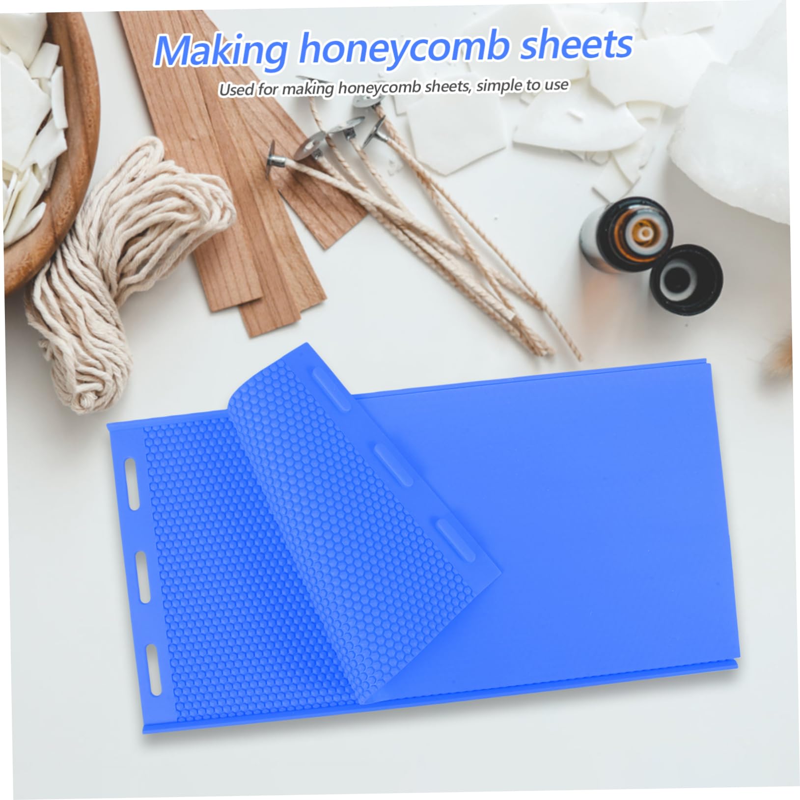 Moule en Silicone pour Feuilles de Cire Alvéolée Bleue, Flexible