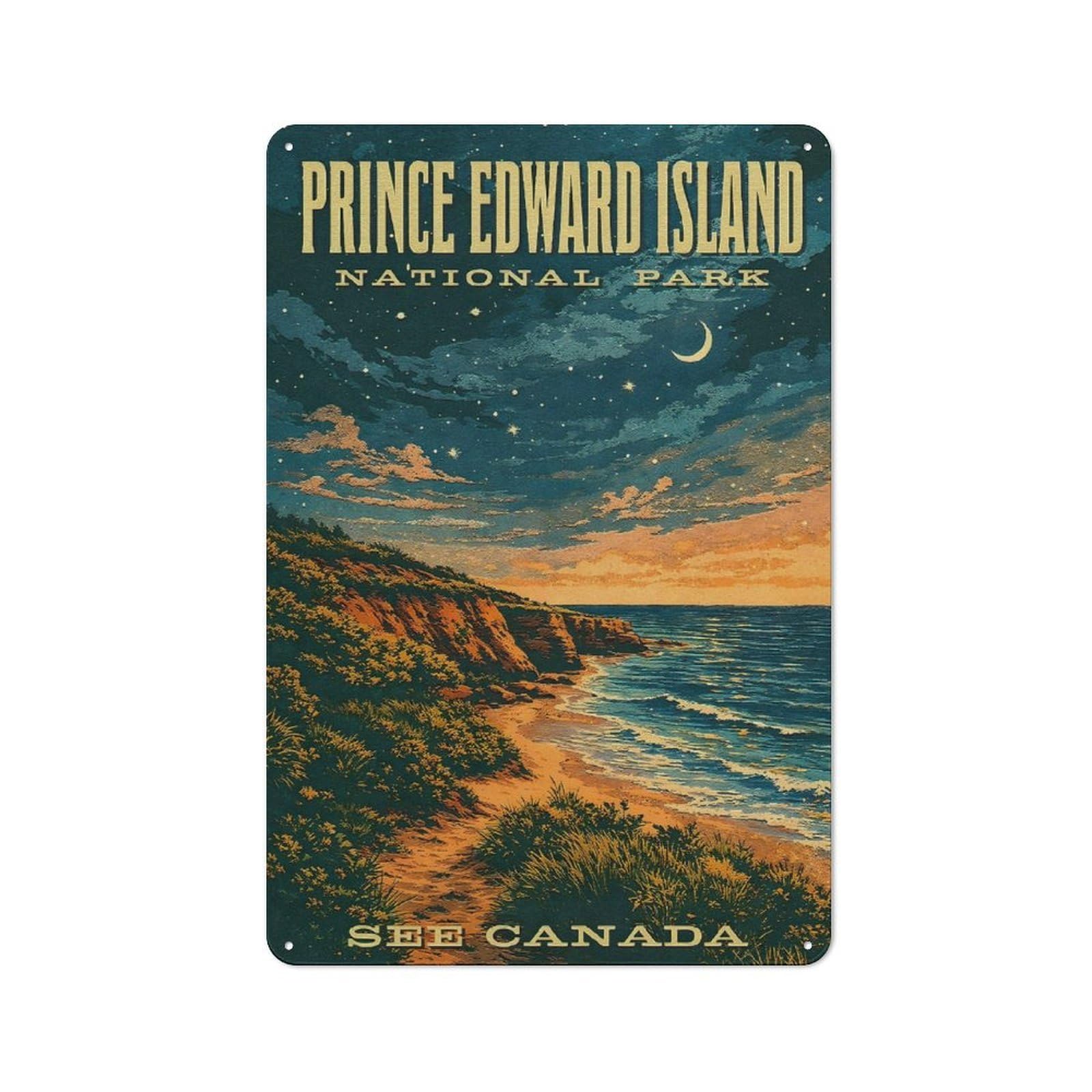 Junmoney Style-16 Prince Edward Island National Park Vintage Metal Wall Sign 30X20cm, Retro Decor For Workshop Wall, For Garage, Workshop And Man Cave Decoration
