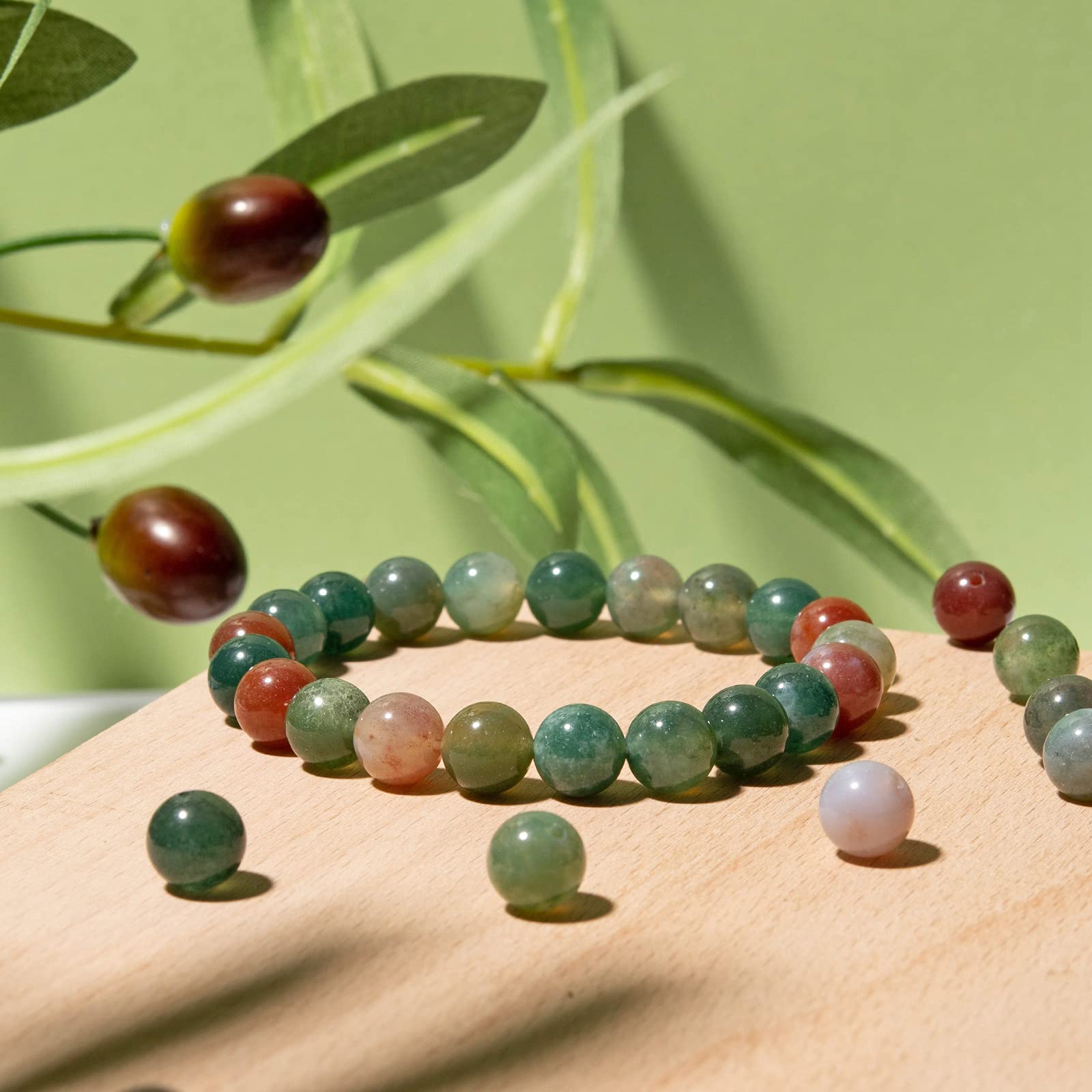 Bracciale Elastico Agata Indiana E Fiore Di Madreperla In Argento P Oro Rosa 768x1024 - Foto 2